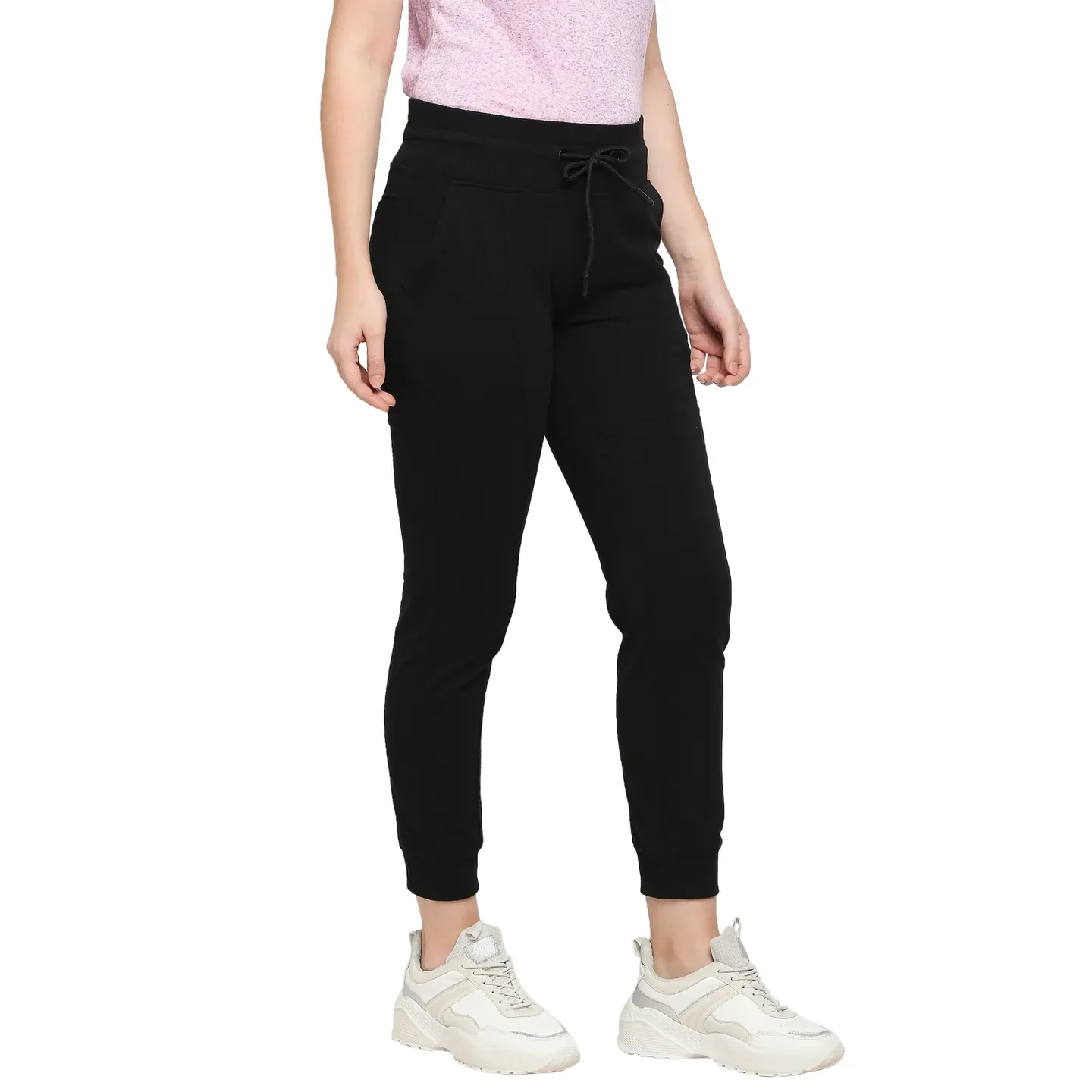 Black Women's Cotton Track Pants By Being Human Clothing - Image 3