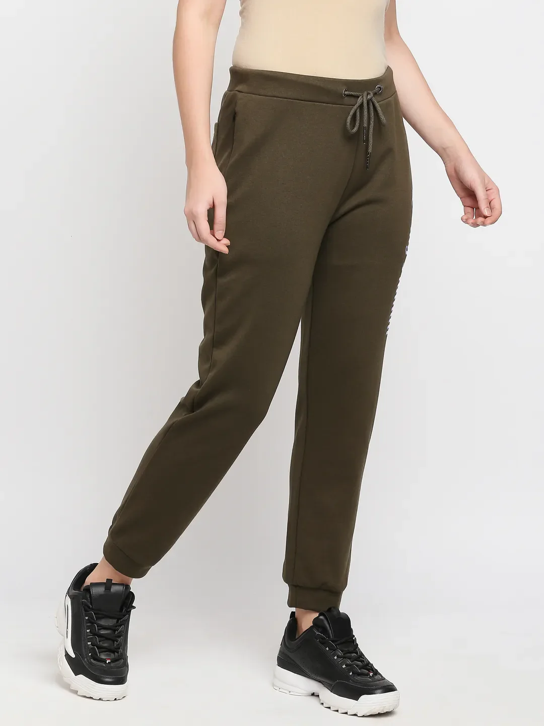 Olive Women's Track Pants By Being Human Clothing - Image 3