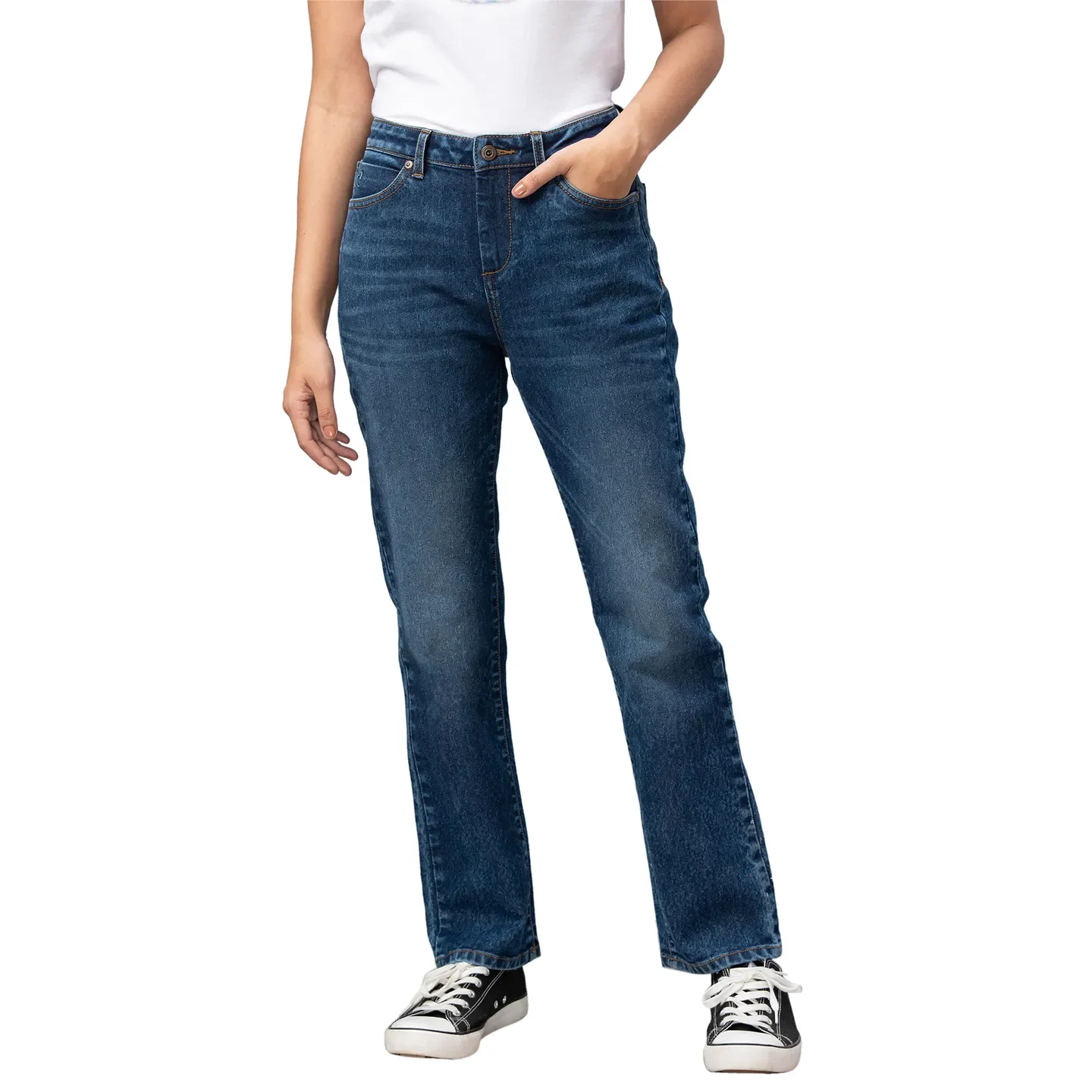 Indigo Mid Rise Kick Flare Women's Denim By Being Human Clothing
