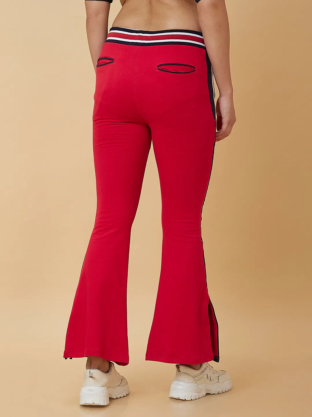 Red Women's Track Pants By Being Human Clothing - Image 3