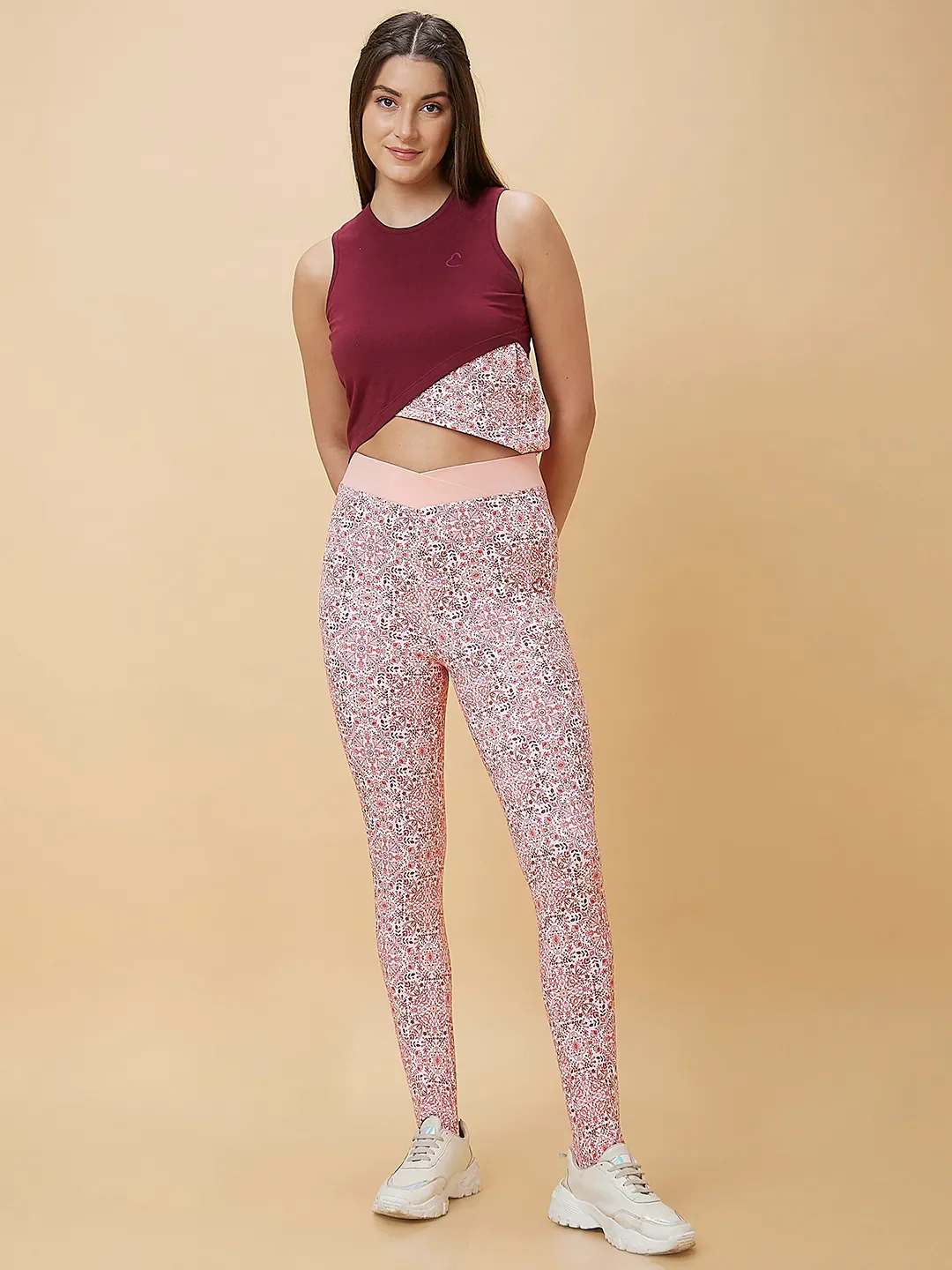 Pink Slim Fit Women's Leggings By Being Human Clothing - Image 2