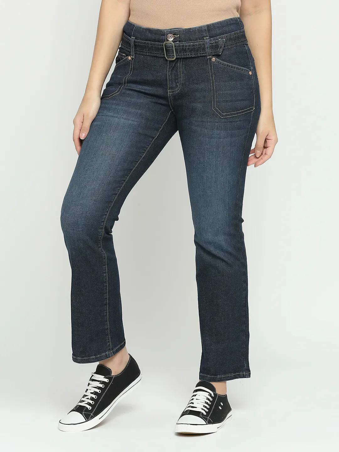 Blue Low Rise Boot Cut Fit Women's Denims by Being Human Clothing - Image 2