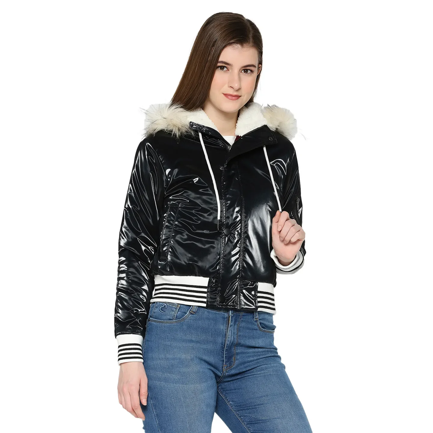 Black Over Sized Fit  Long Sleeves Women's Jacket by Being Human Clothing - Image 3
