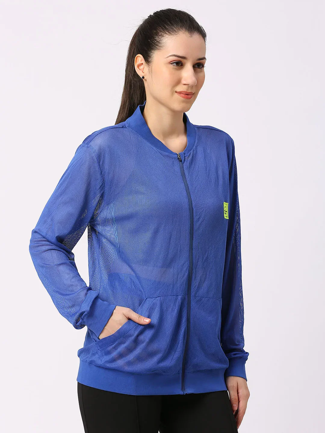 Blue Oversized Boxy Fit Women's Shrug By Being Human Clothing - Image 3