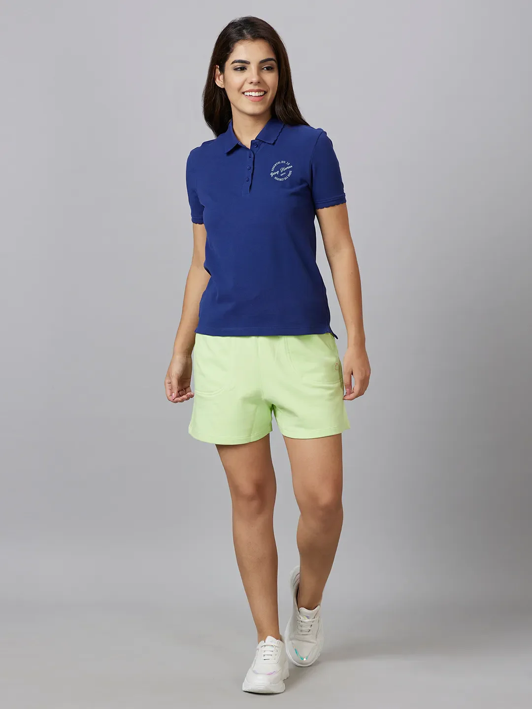 Royal Blue Semi Fit Short Sleeve Women's T-Shirt By Being Human Clothing - Image 2