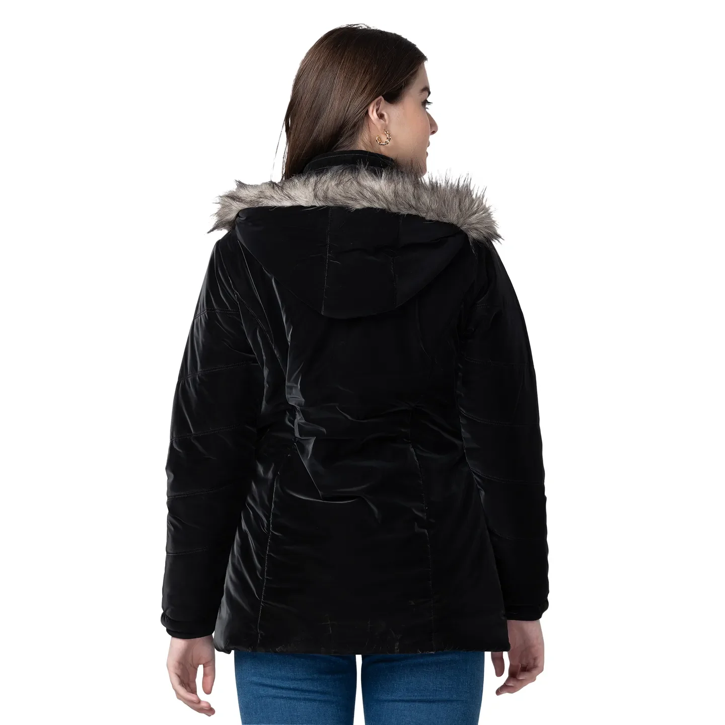 Black Regular Fit Long Sleeves Polyester Women's Jacket by Being Human Clothing - Image 3