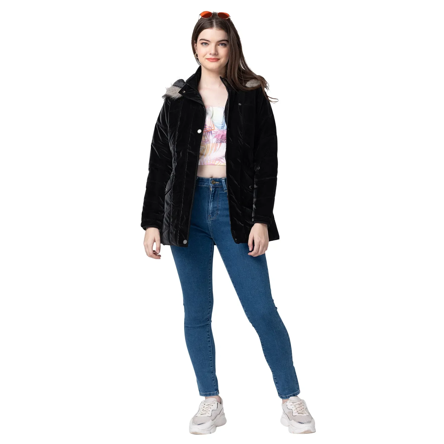 Black Regular Fit Long Sleeves Polyester Women's Jacket by Being Human Clothing - Image 5