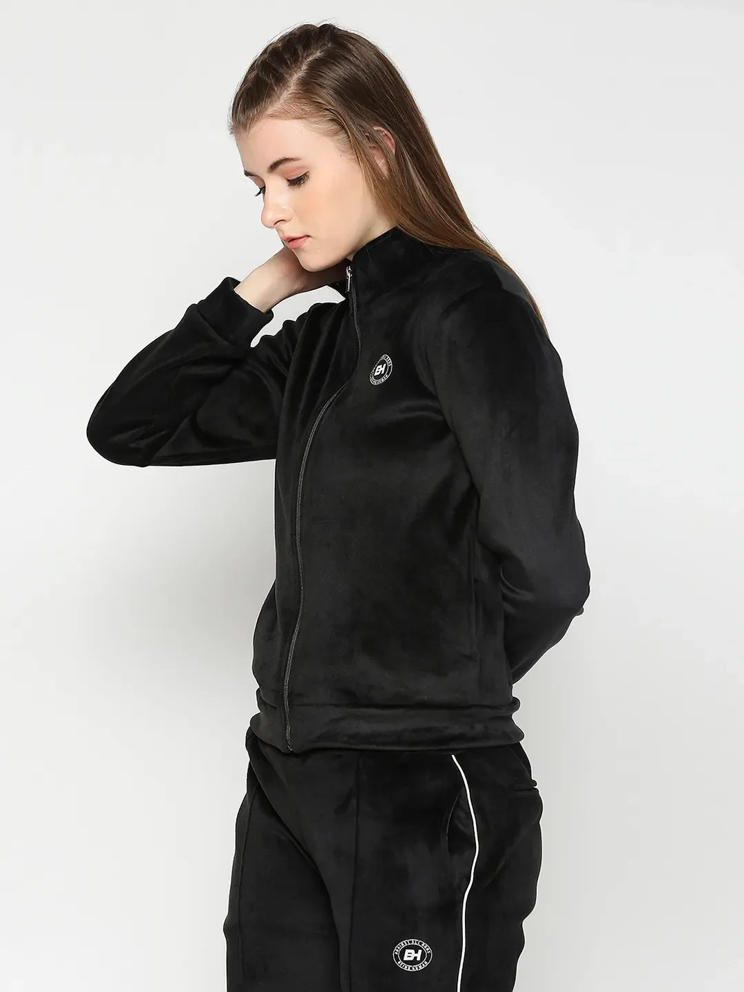 Black Regular Fit High Neck Long Sleeves Women's Sweatshirt by Being Human Clothing - Image 2
