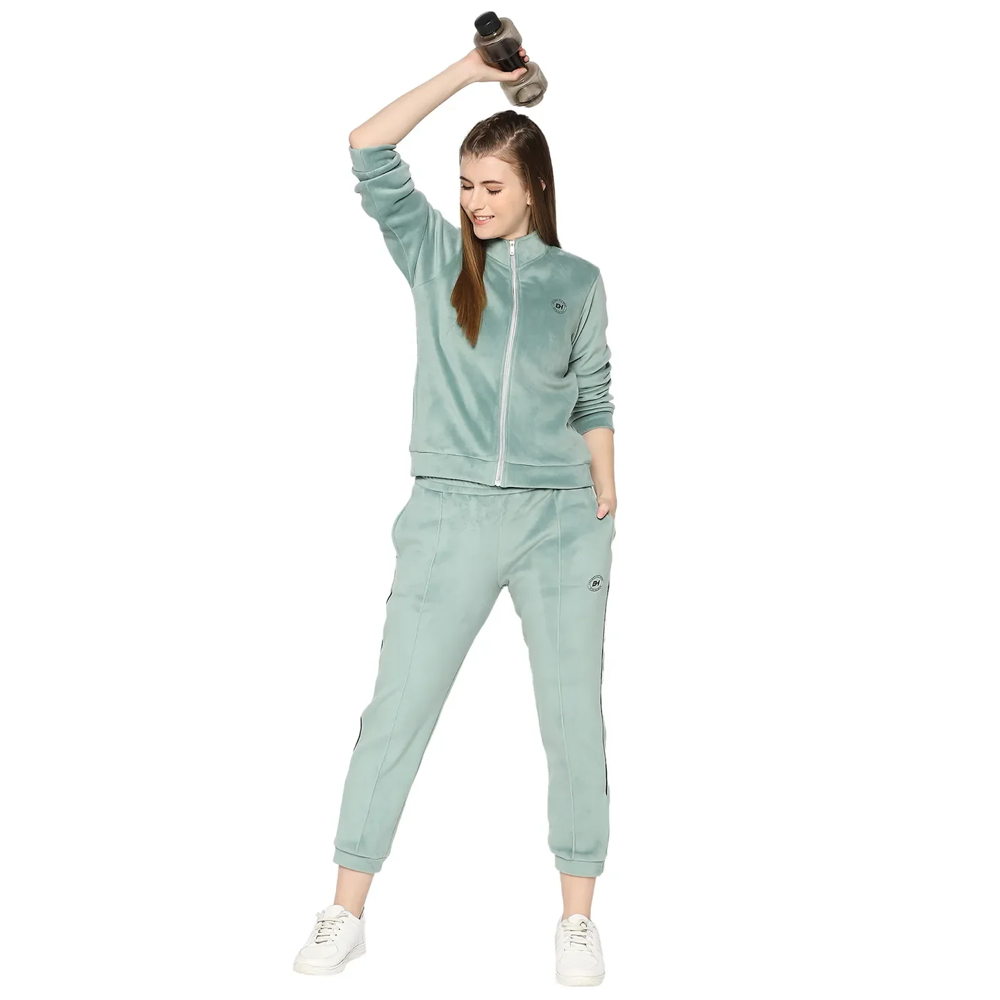 Green Regular Fit High Neck Long Sleeves Women's Sweatshirt by Being Human Clothing - Image 5