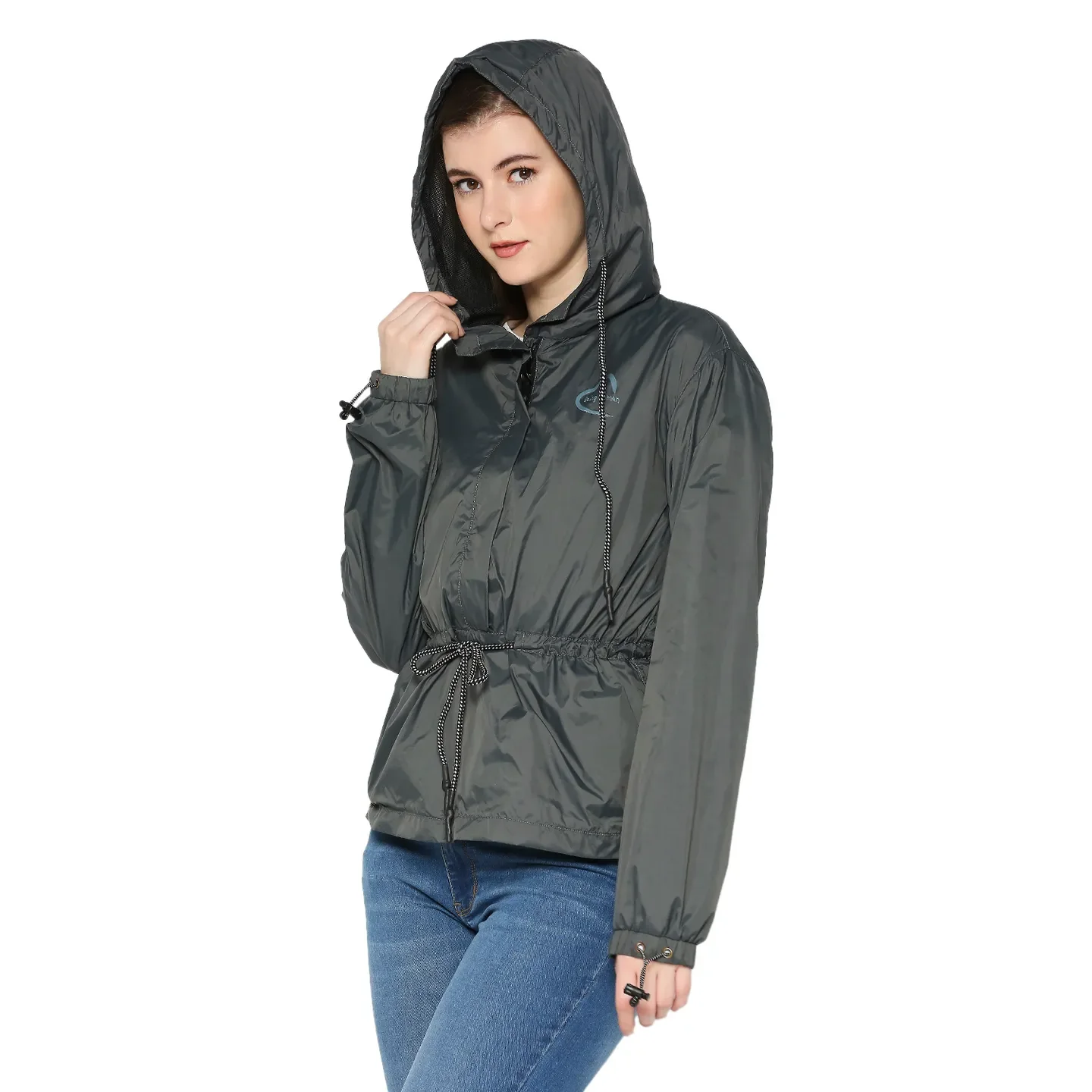 Grey Regular Fit  Long Sleeves Women's Jacket by Being Human Clothing - Image 2