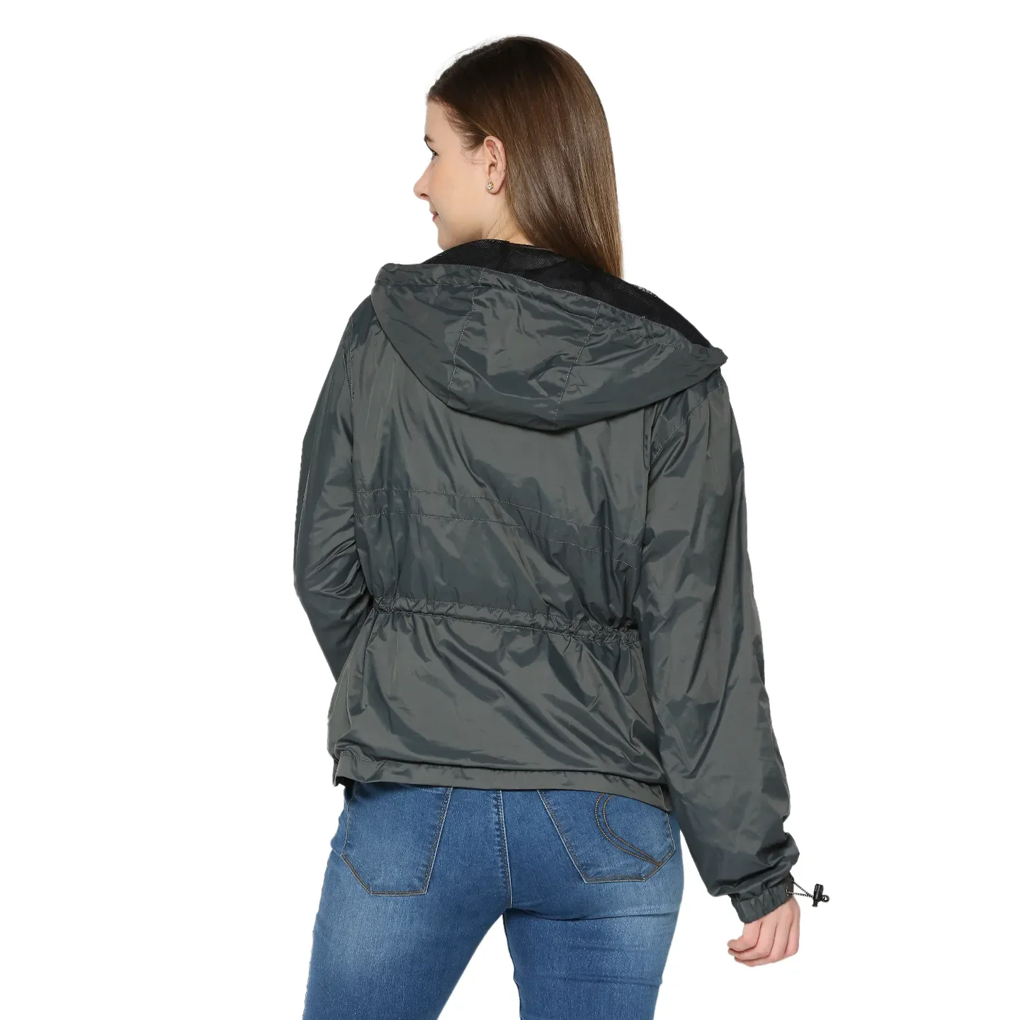 Grey Regular Fit  Long Sleeves Women's Jacket by Being Human Clothing - Image 4