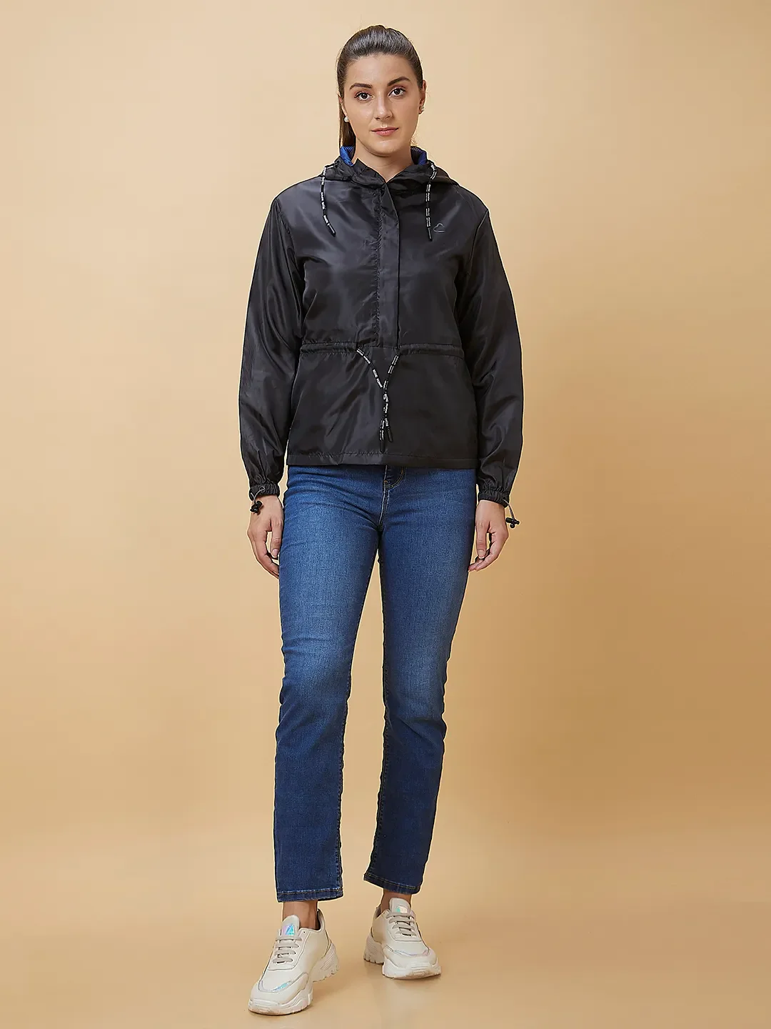 Black Easy Fit Long Sleeve Women's Jacket By Being Human Clothing - Image 2