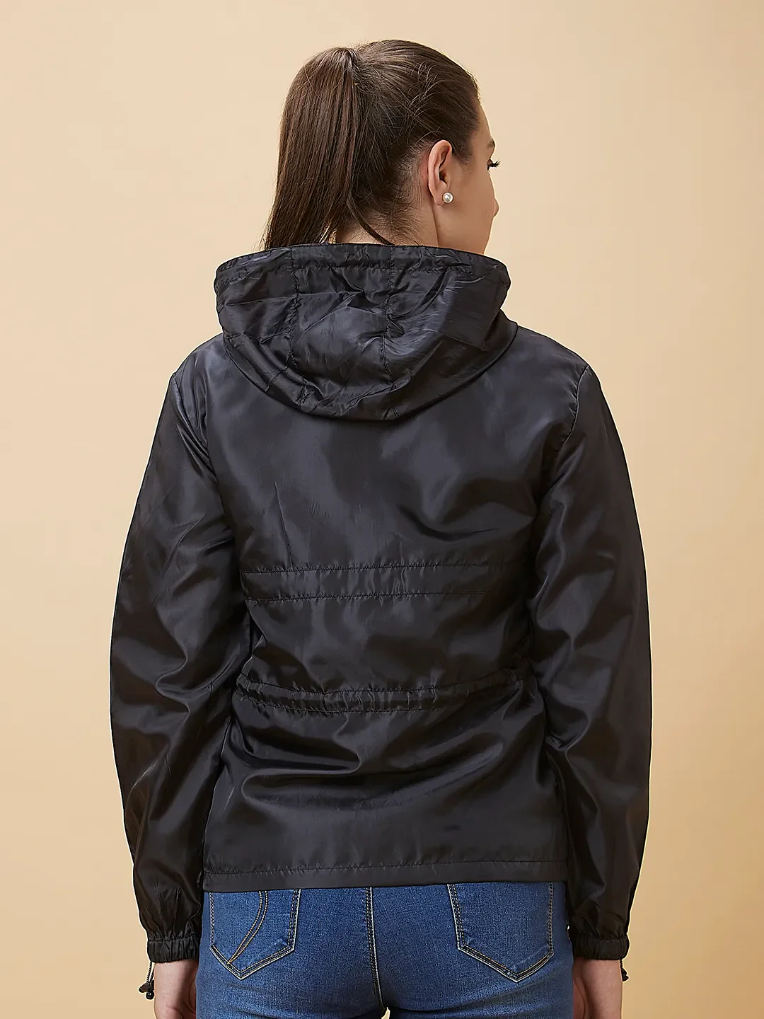 Black Easy Fit Long Sleeve Women's Jacket By Being Human Clothing - Image 3