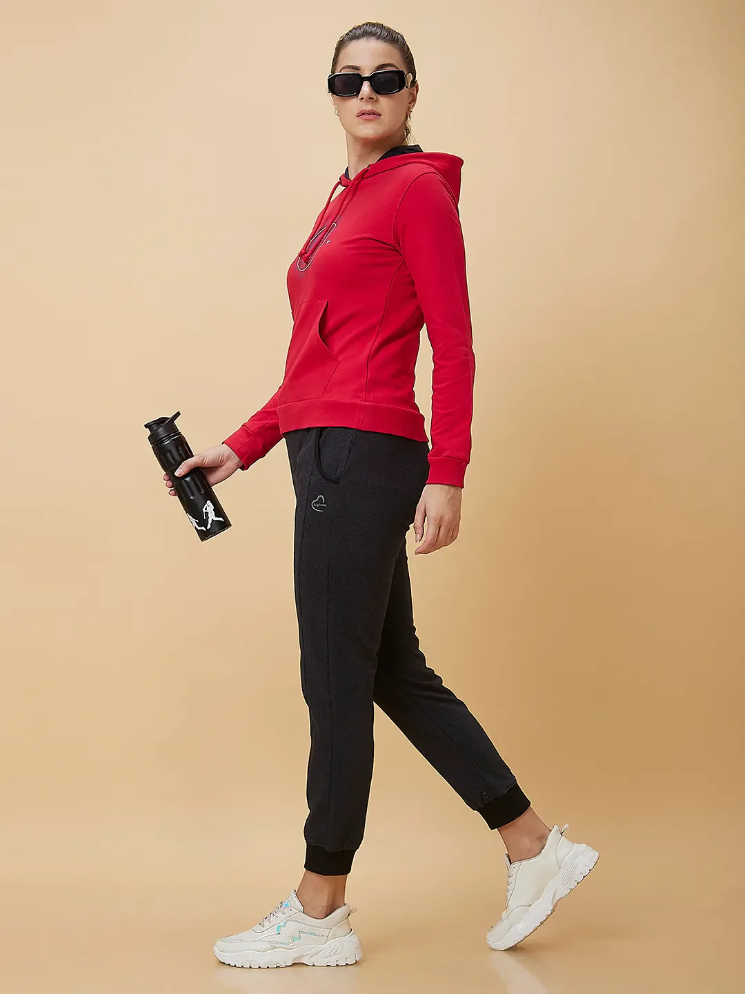 Red Long Sleeve Women's Hoodie By Being Human Clothing - Image 6
