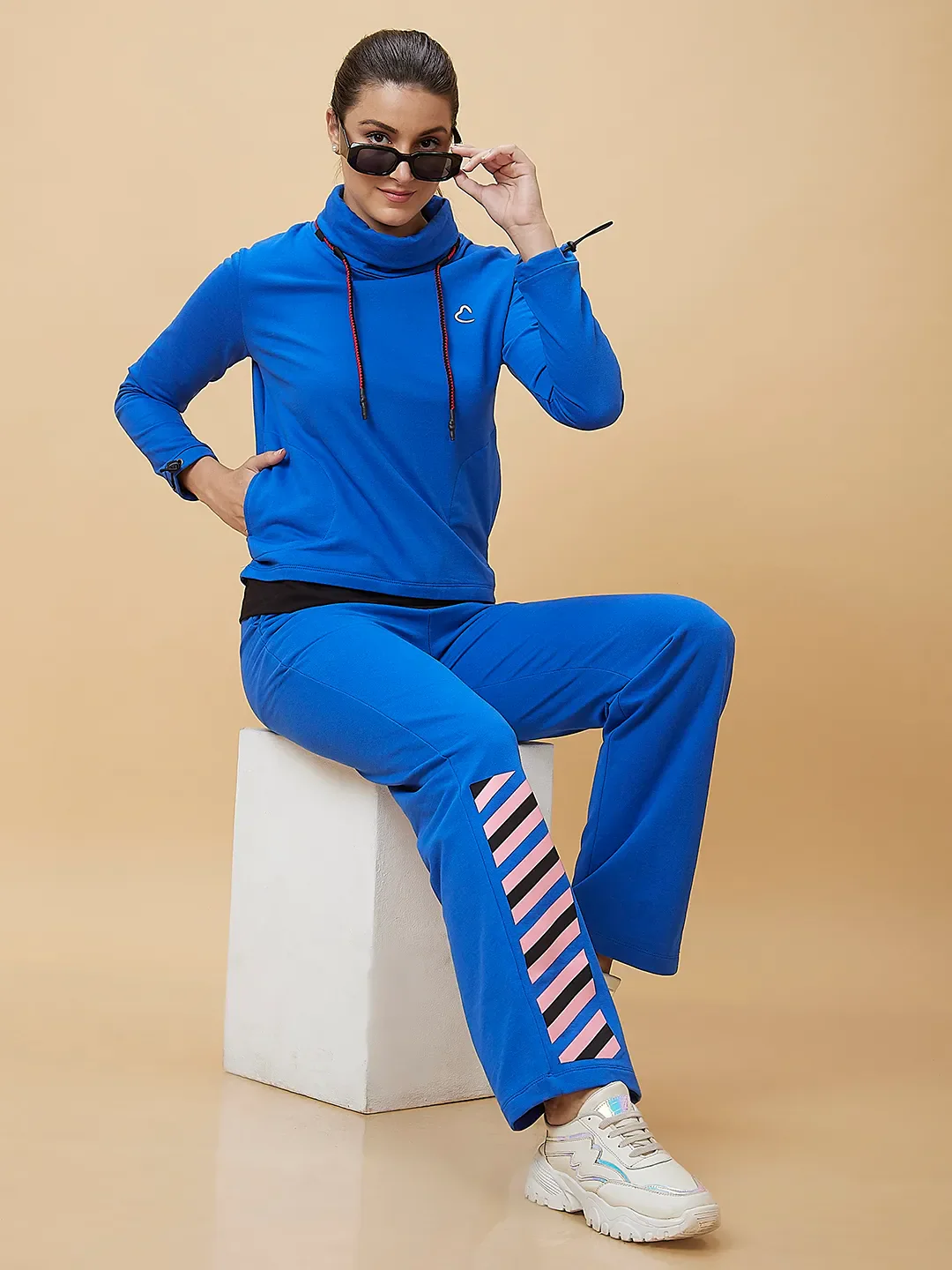 Cobalt Wide Leg Fit Women's Track Pants By Being Human Clothing - Image 6