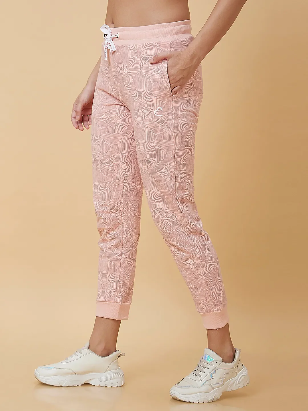 Pink Slim Fit Women's Track Pants By Being Human Clothing - Image 4