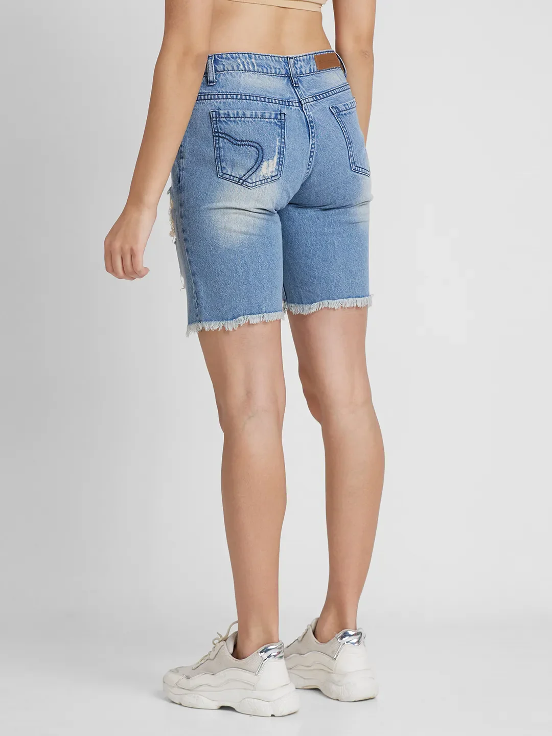 Midnight Blue Women's Cotton Shorts By Being Human Clothing - Image 3