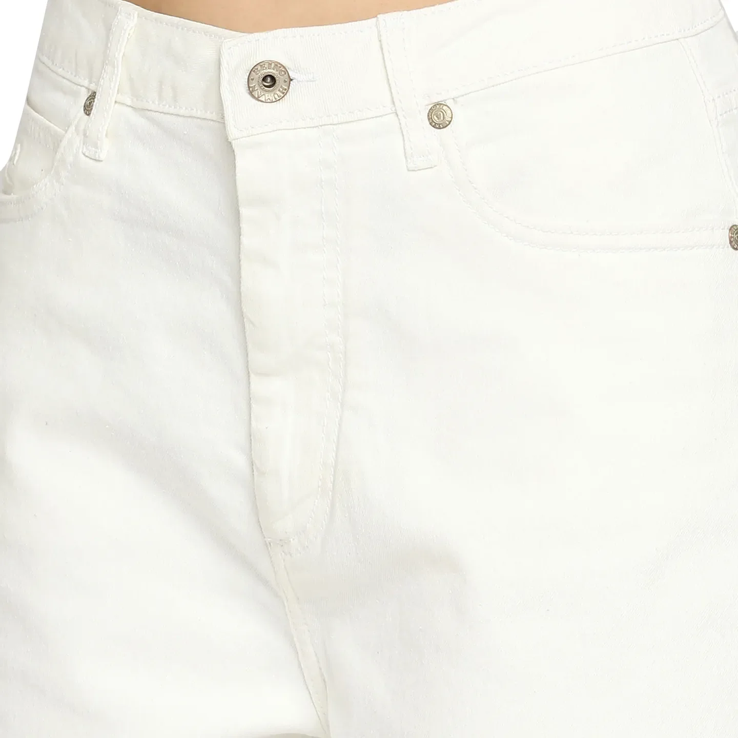 White High Rise Women's Cotton Shorts By Being Human Clothing - Image 5