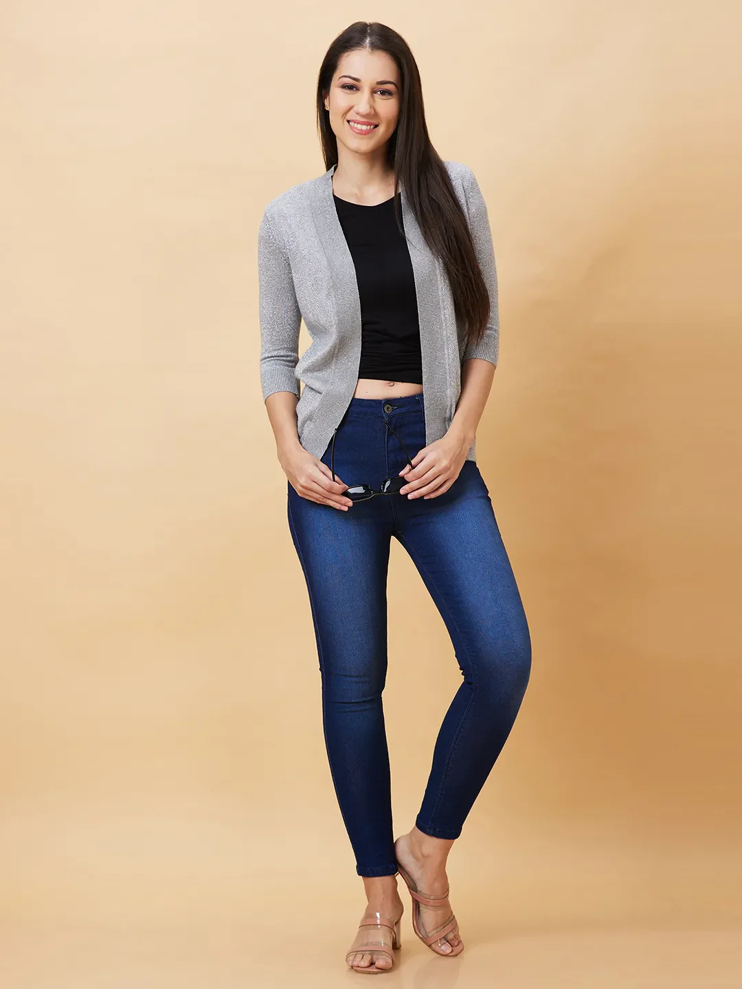 Grey Long Sleeve Women's Shrug By Being Human Clothing - Image 6
