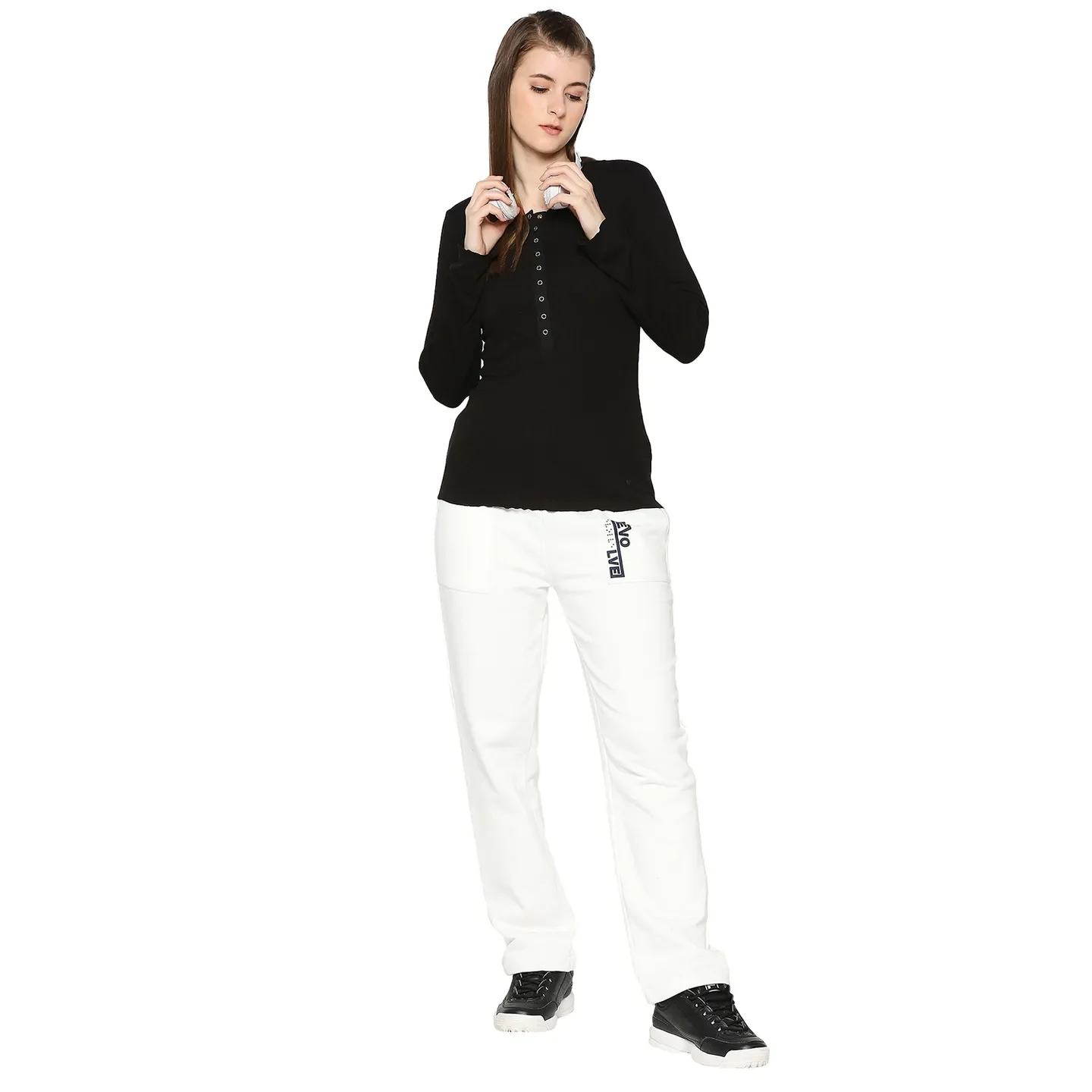 Black Regular Fit High Neck Long Sleeves Women's Sweatshirt by Being Human Clothing - Image 6
