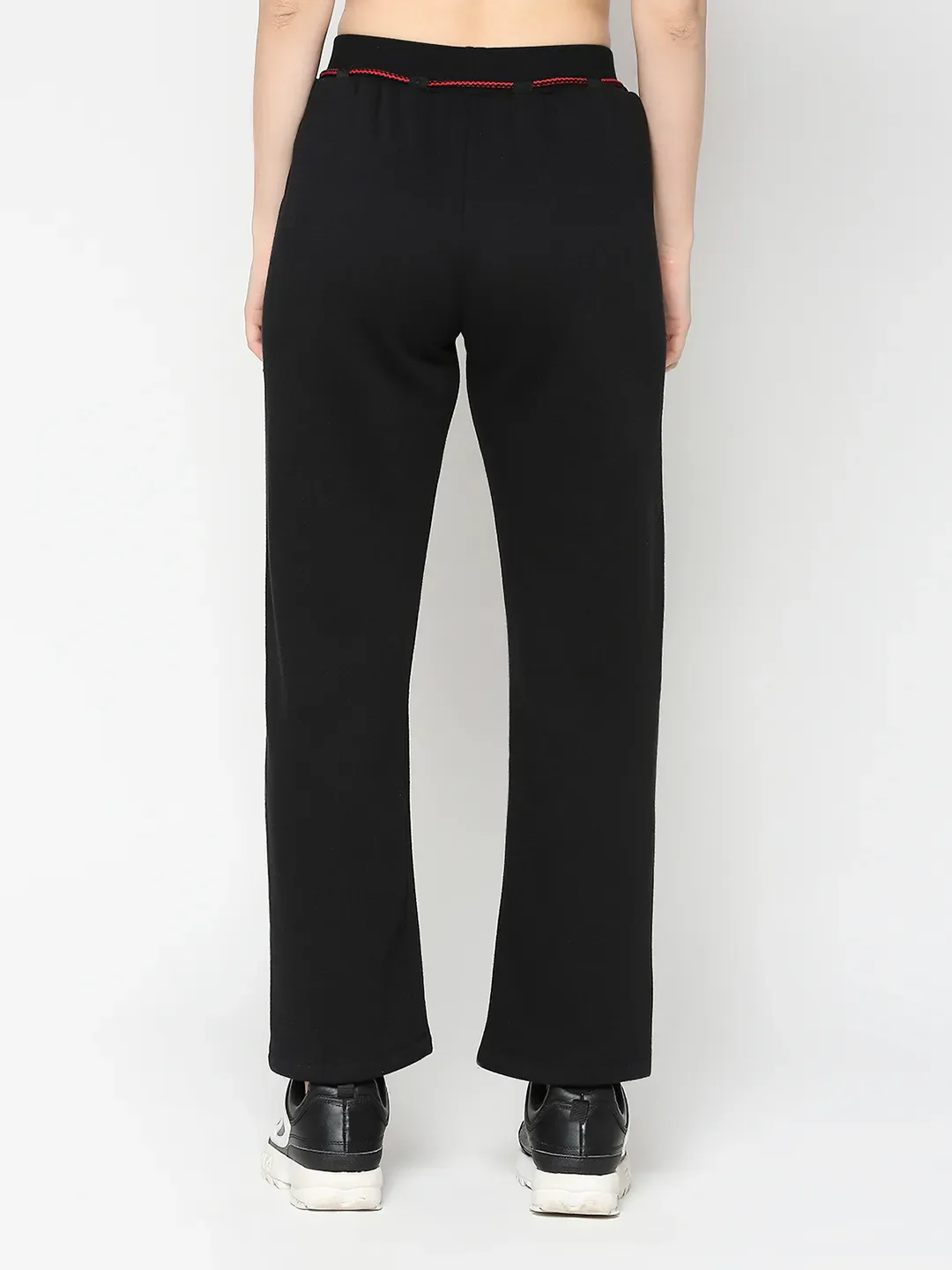 Black Wide Leg Fit Women's Track Pants By Being Human Clothing - Image 4