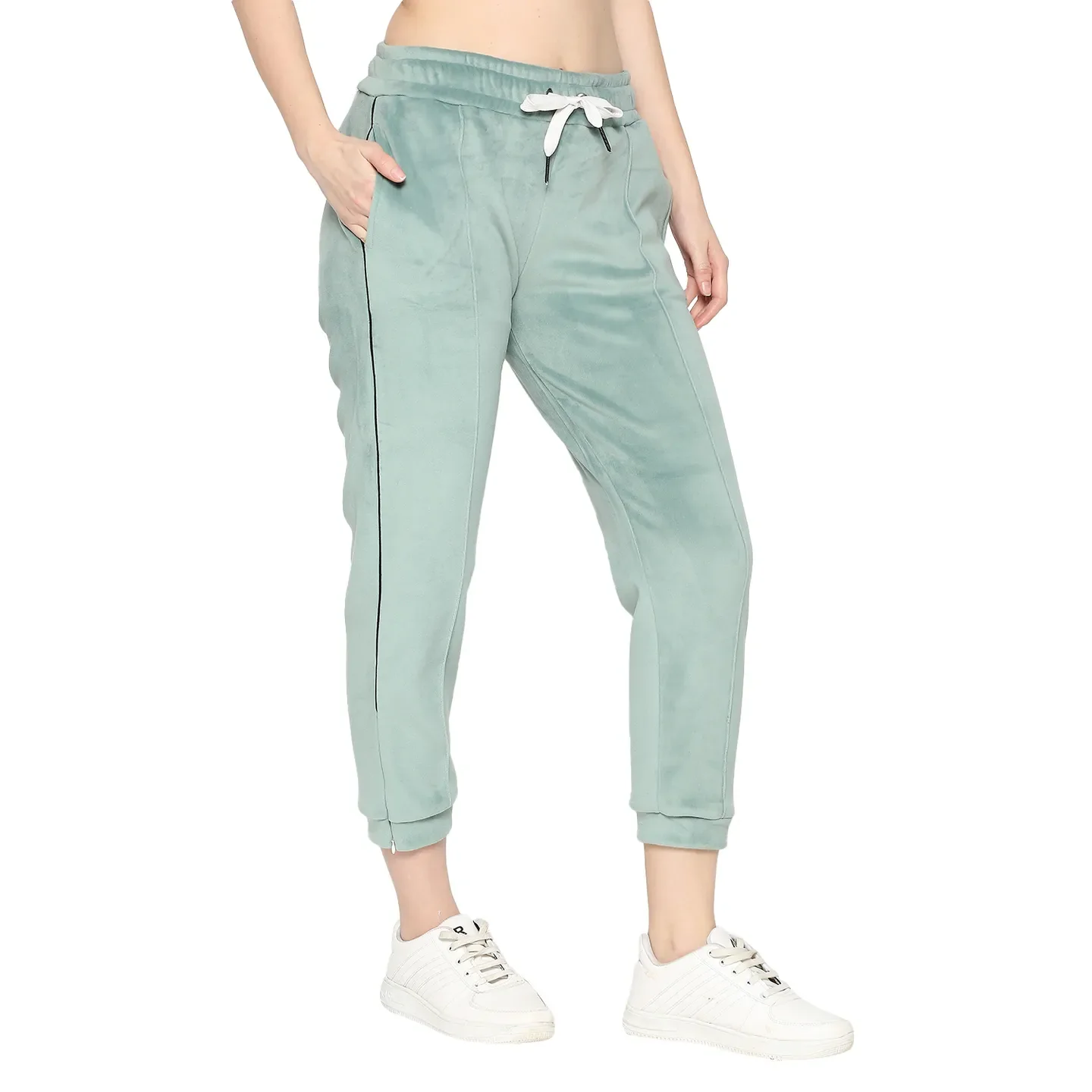Green Regular Fit Women's Track Pants by Being Human Clothing - Image 2