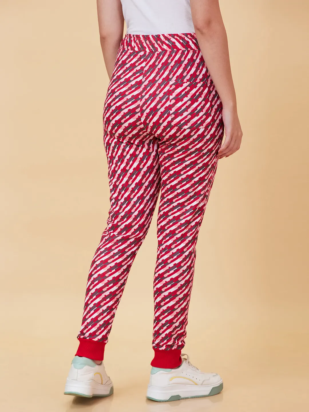 Red Regular Fit Women's Track Pants by Being Human Clothing - Image 3