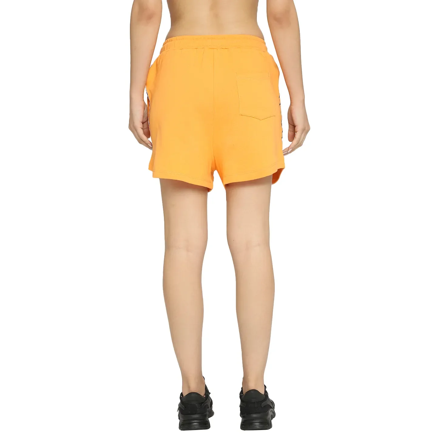 Orange Relaxed Fit Women's Cotton Shorts By Being Human Clothing - Image 4