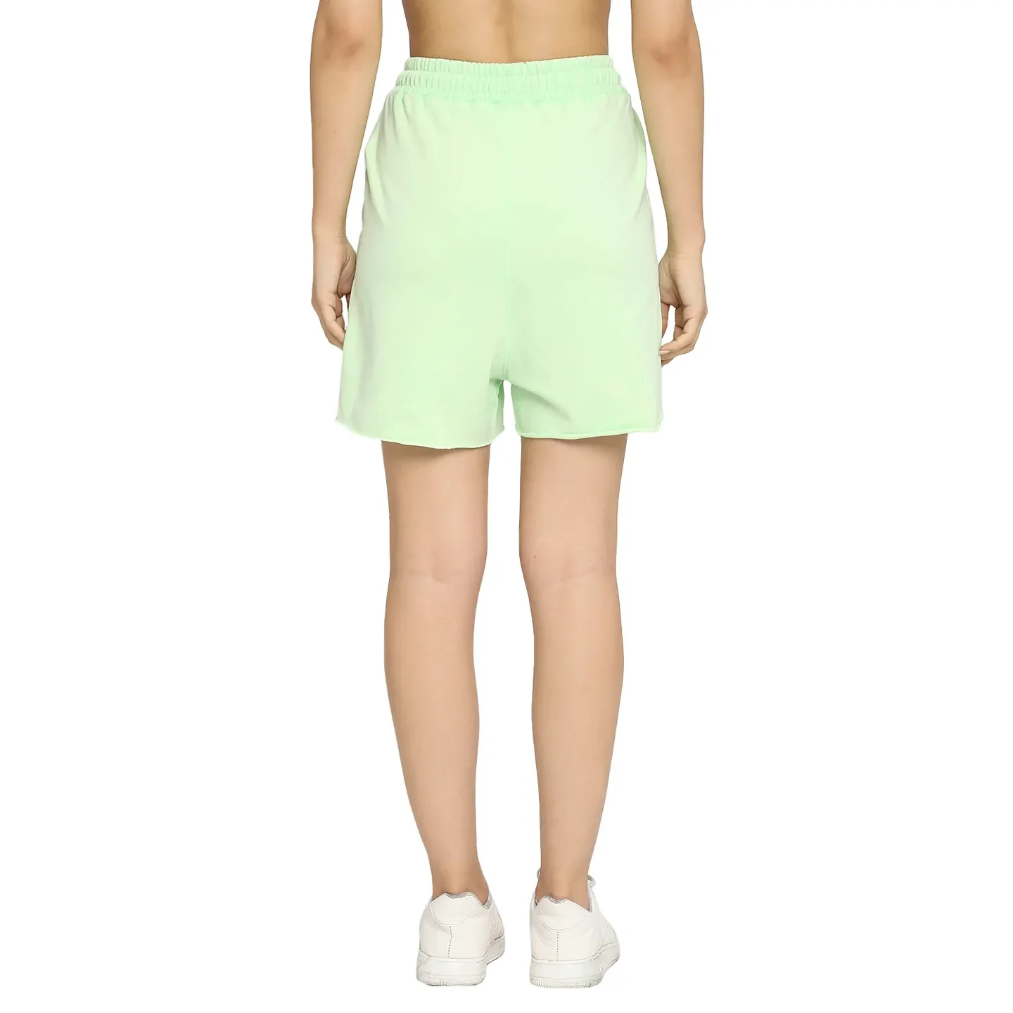 Green Easy Fit Women's Cotton Shorts By Being Human Clothing - Image 4
