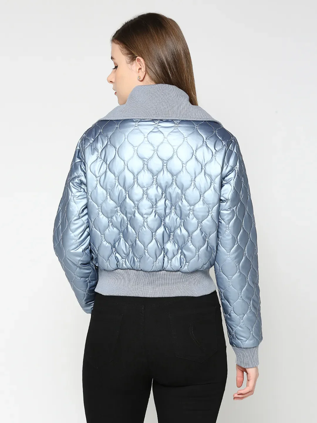 Blue Semi Fit Long Sleeve Women's Jacket By Being Human Clothing - Image 4
