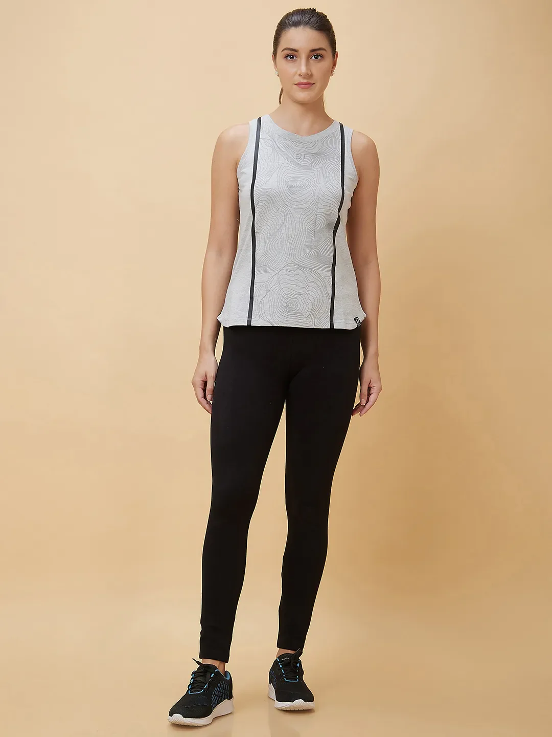 Grey Semi Fit Sleeveless Women's Tank Top By Being Human Clothing - Image 2