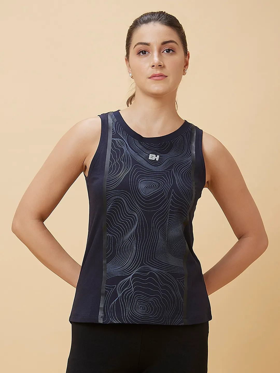 Navy Semi Fit Women's Cotton Tank Top By Being Human Clothing