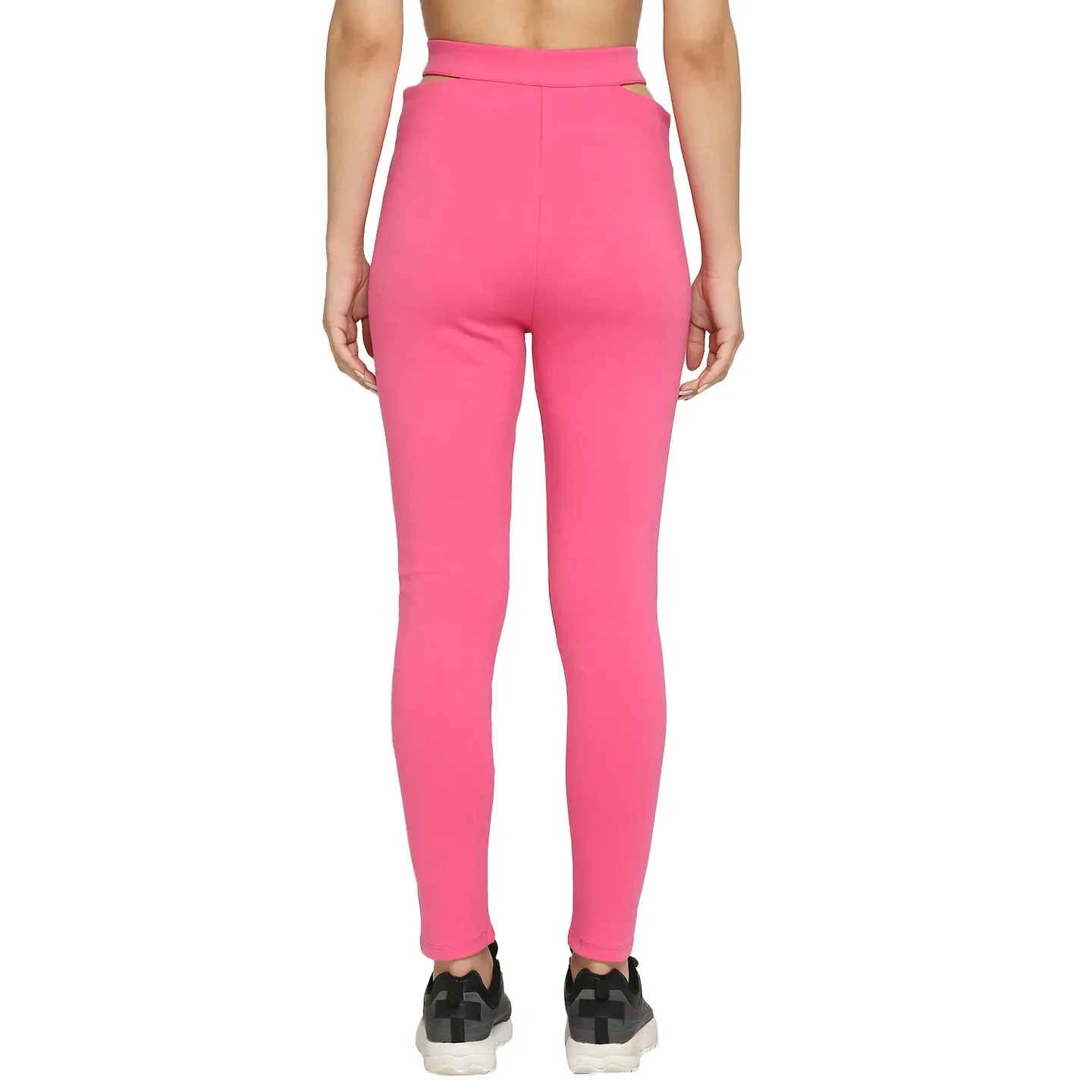 Pink Slim Fit Women's Cotton Leggings By Being Human Clothing - Image 4