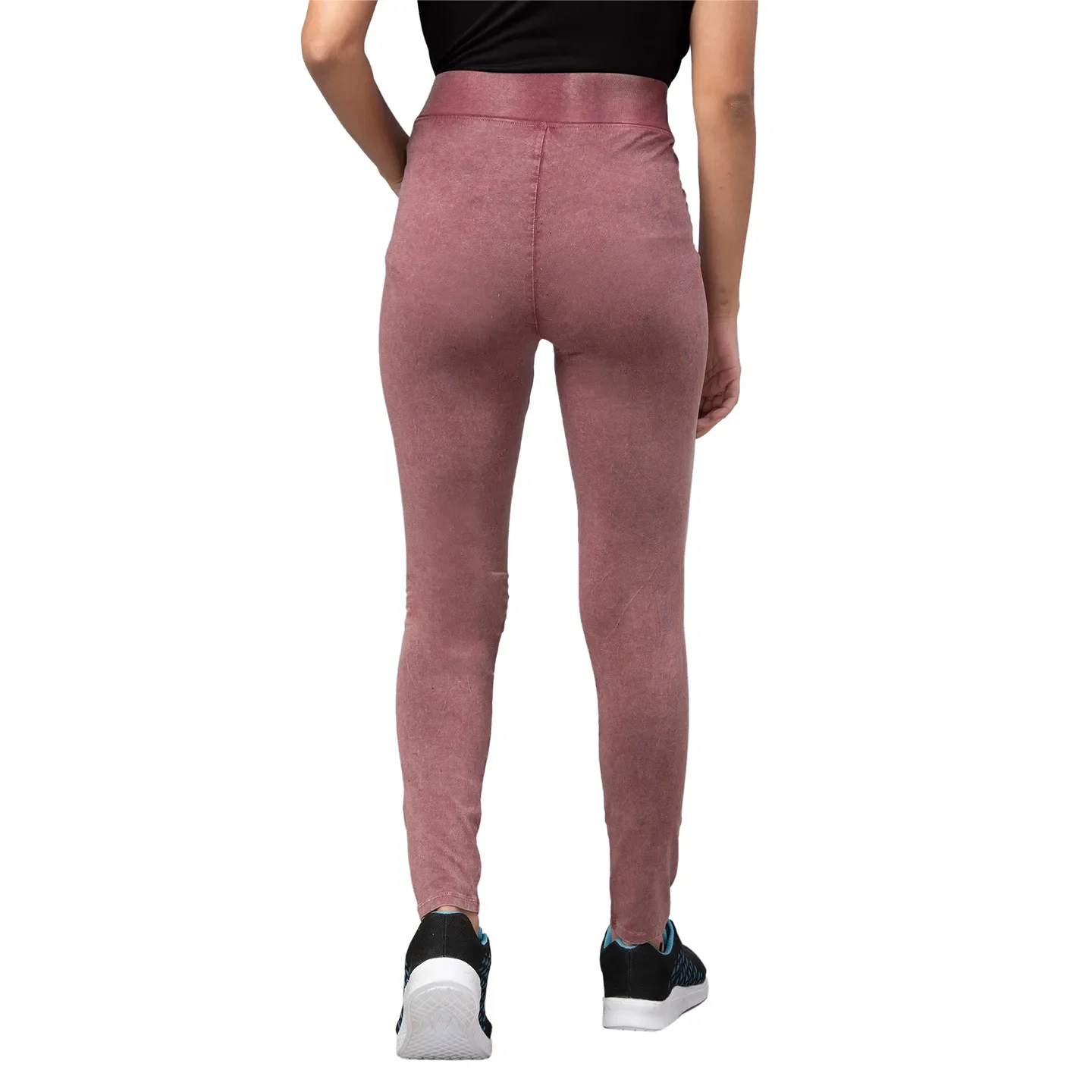 Pink Slim Fit Women's Cotton Leggings By Being Human Clothing - Image 3
