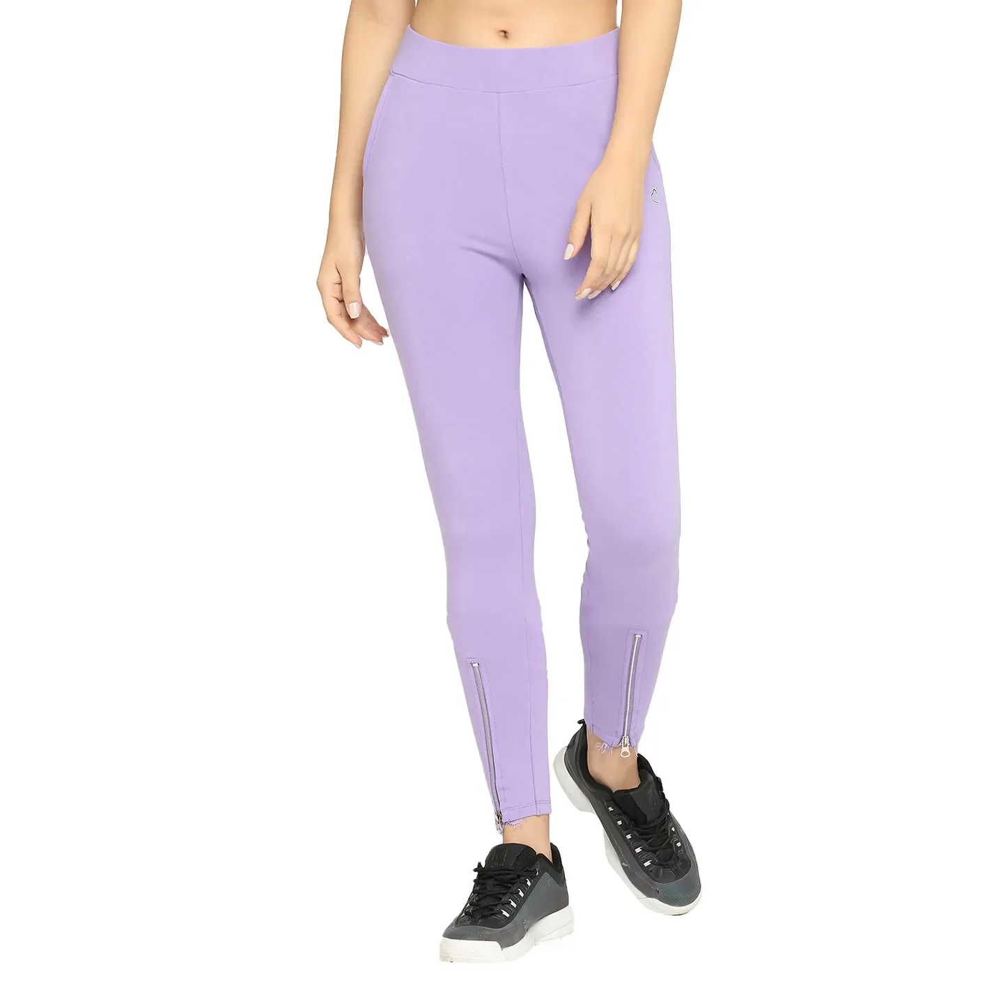 Lilac Slim Fit Women's Cotton Leggings By Being Human Clothing