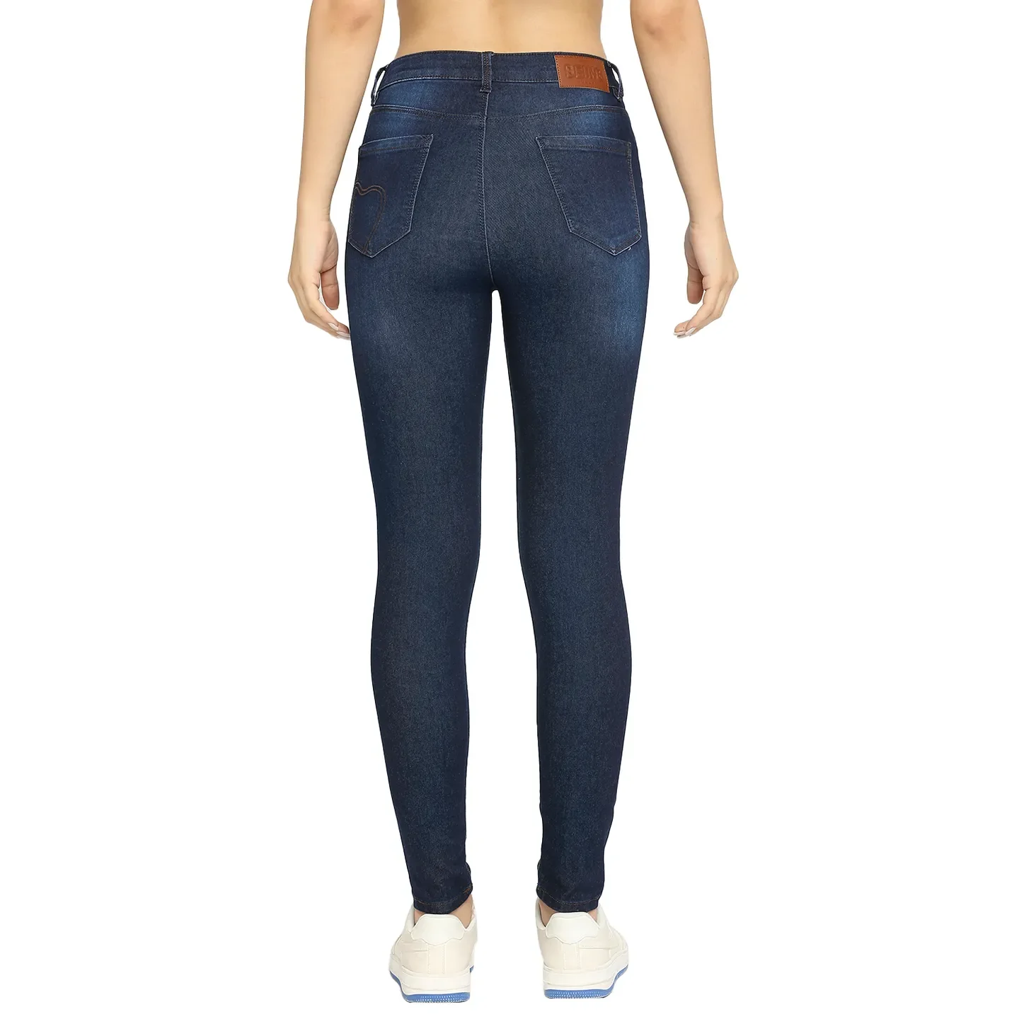 Dark Blue Mid Rise Skinny Fit Women's Denim By Being Human Clothing - Image 4