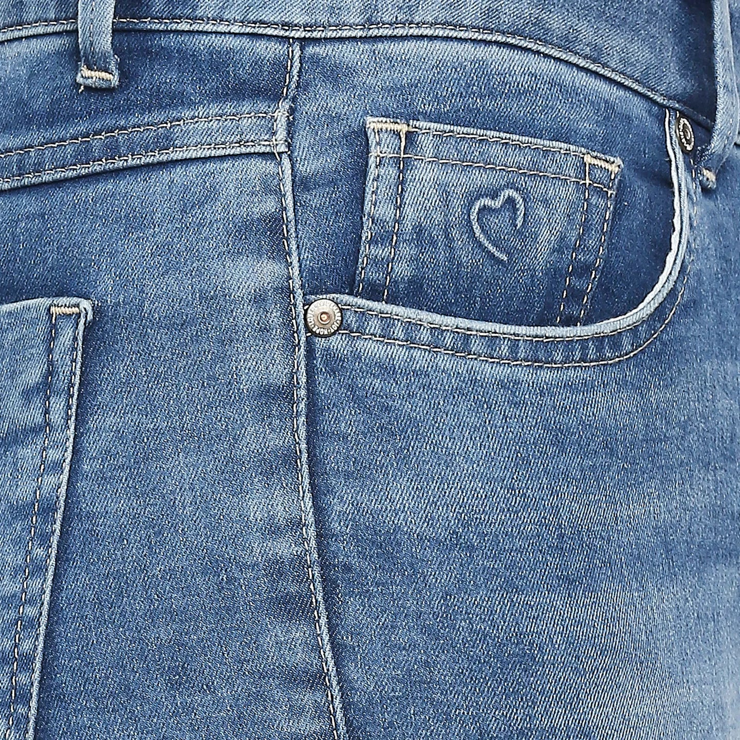 Blue Mid Rise Super Skinny Fit Cotton Women's Denims by Being Human Clothing - Image 5