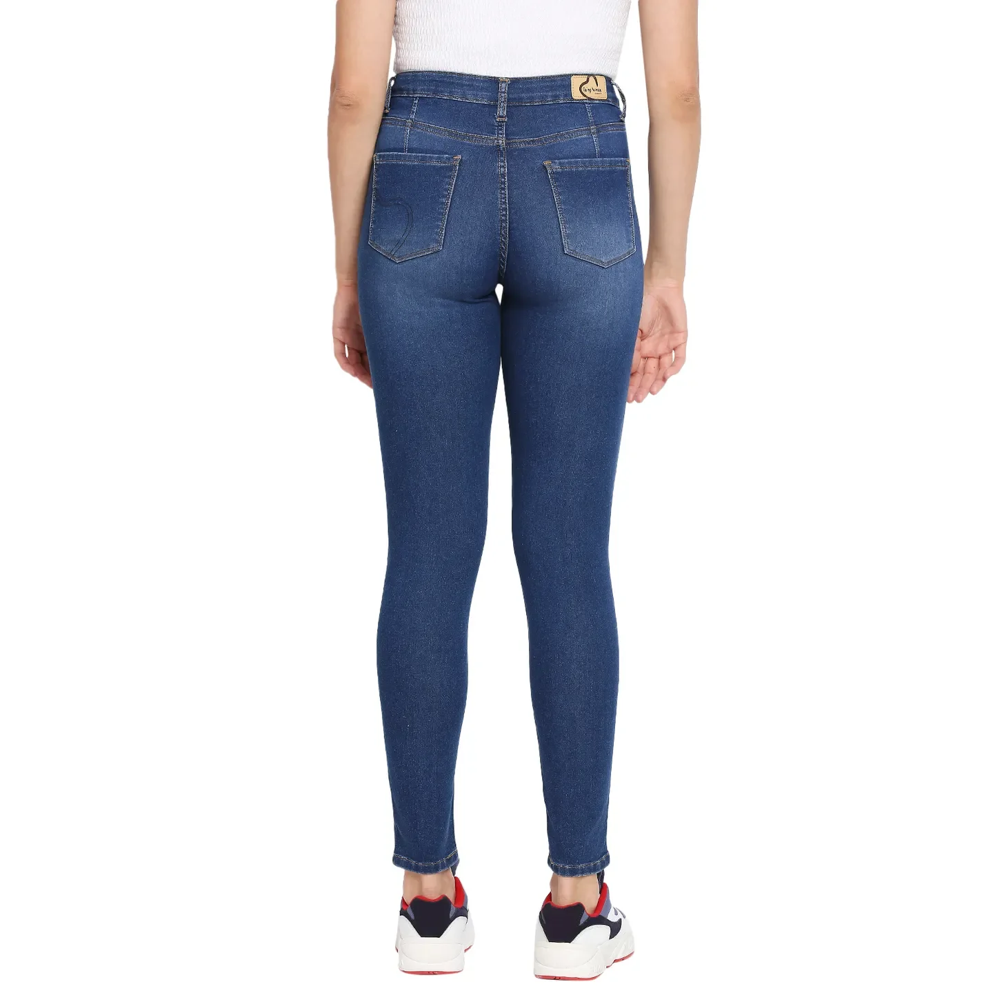 Blue Mid Rise Skinny Fit Women's Denim By Being Human Clothing - Image 4