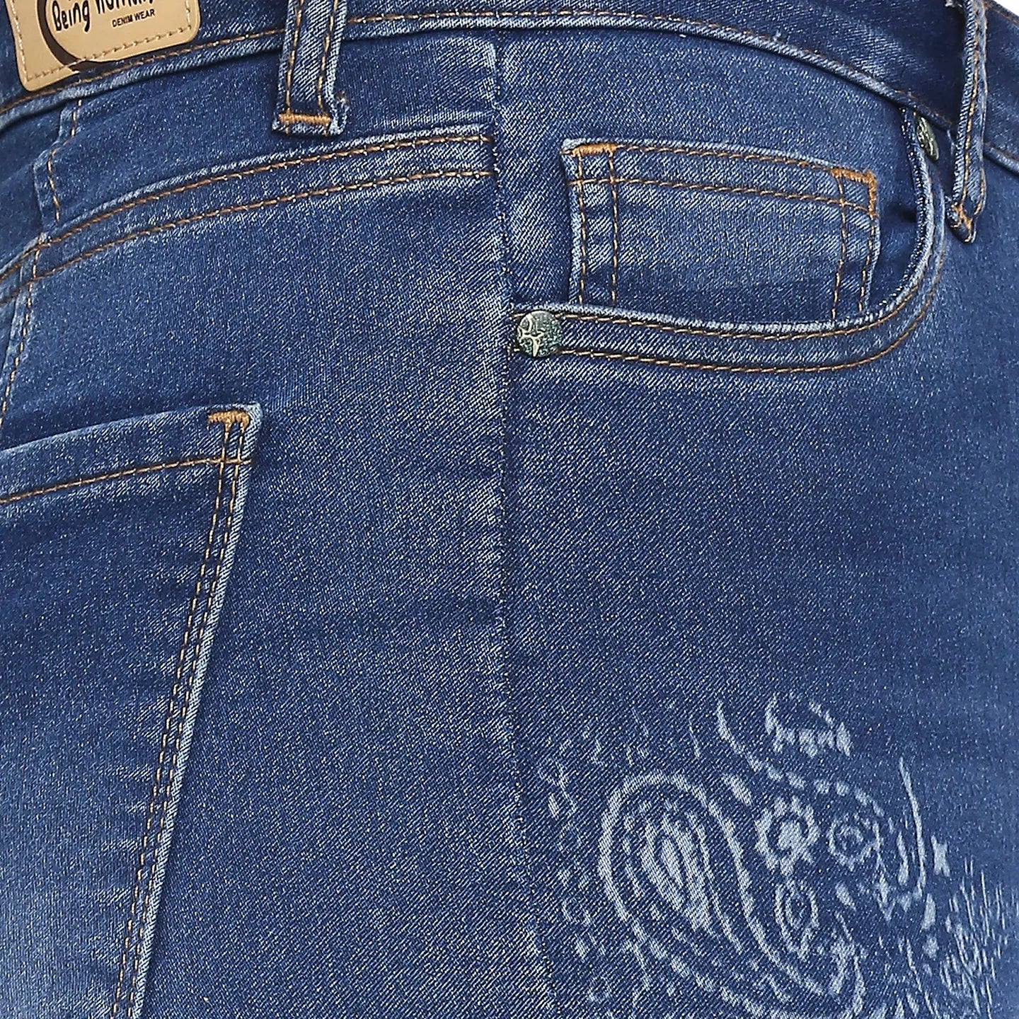 Blue Mid Rise Skinny Fit Women's Denim By Being Human Clothing - Image 5