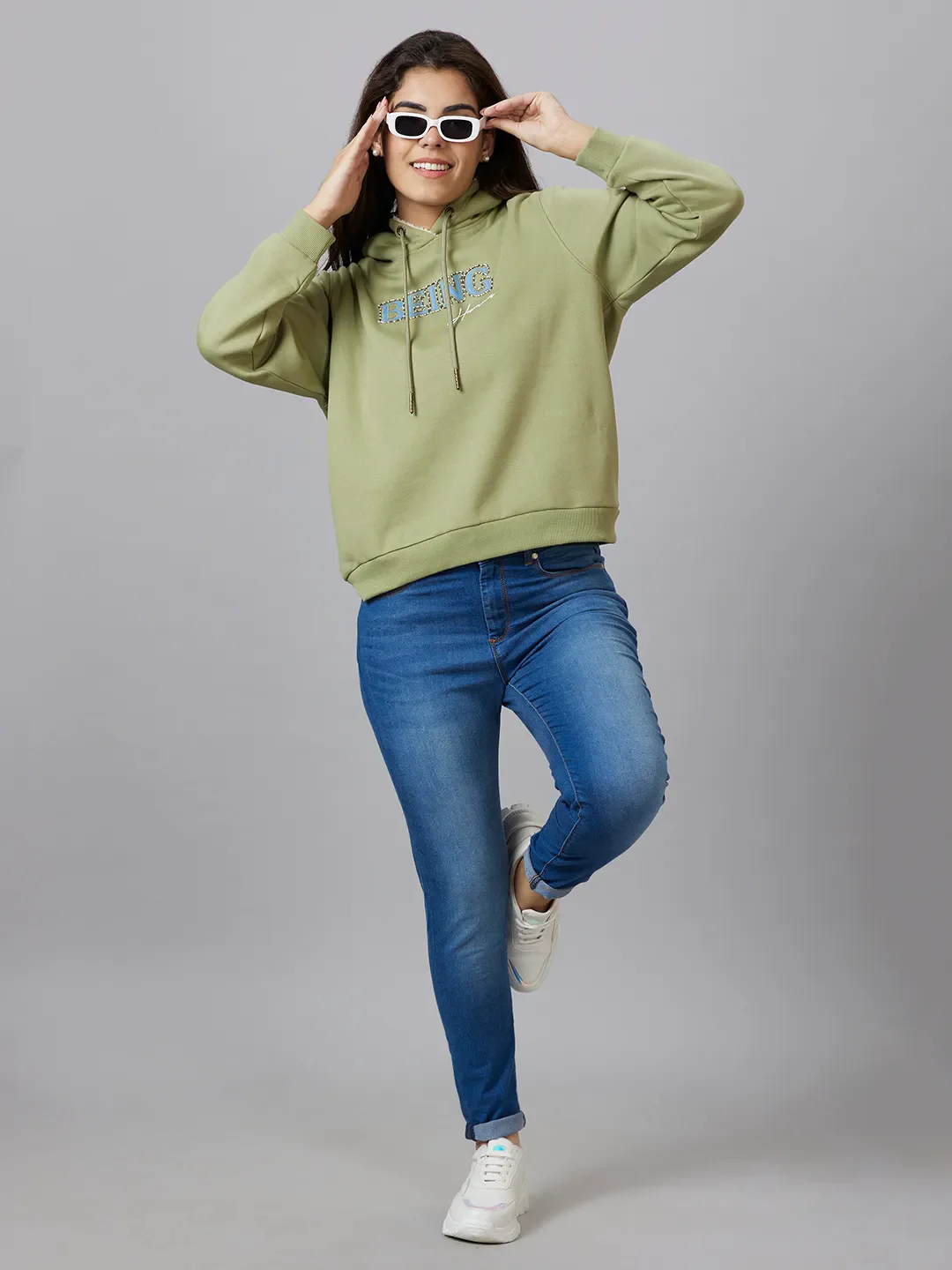 Blue Mid Rise Skinny Fit Cotton Women's Denims by Being Human Clothing - Image 6