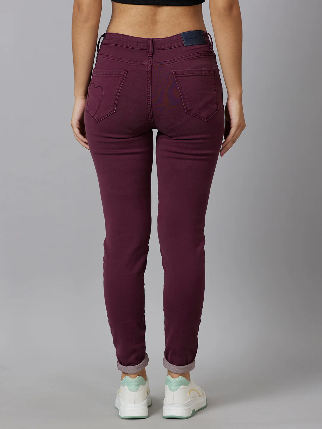 Plum Mid Rise Skinny Fit Women's Denims By Being Human Clothing - Image 3