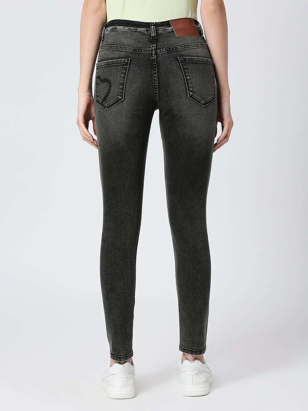 Black Mid Rise Skinny Fit Women's Denim By Being Human Clothing - Image 4