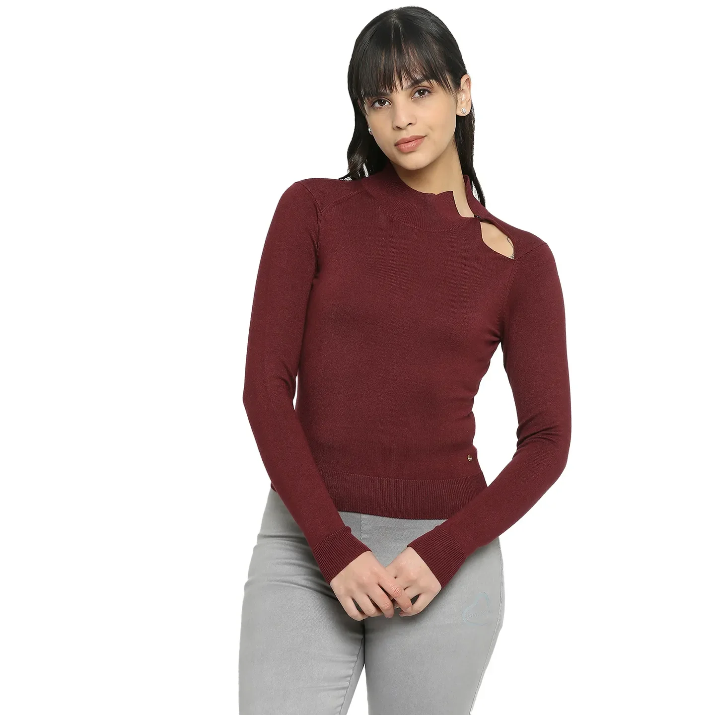 Port Wine Slim Fit Women's Long Sleeve Sweater By Being Human Clothing