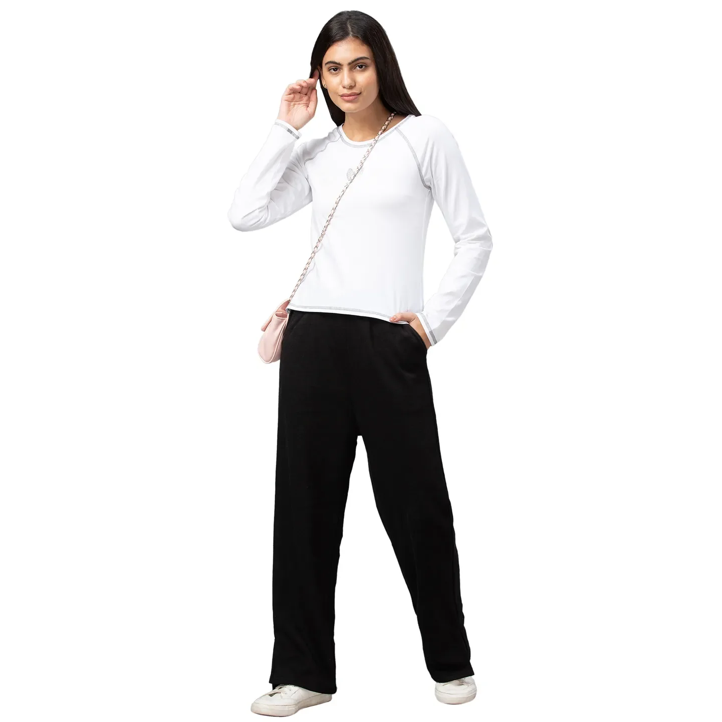 White Women's Cotton Long Sleeve T-Shirt By Being Human Clothing - Image 5
