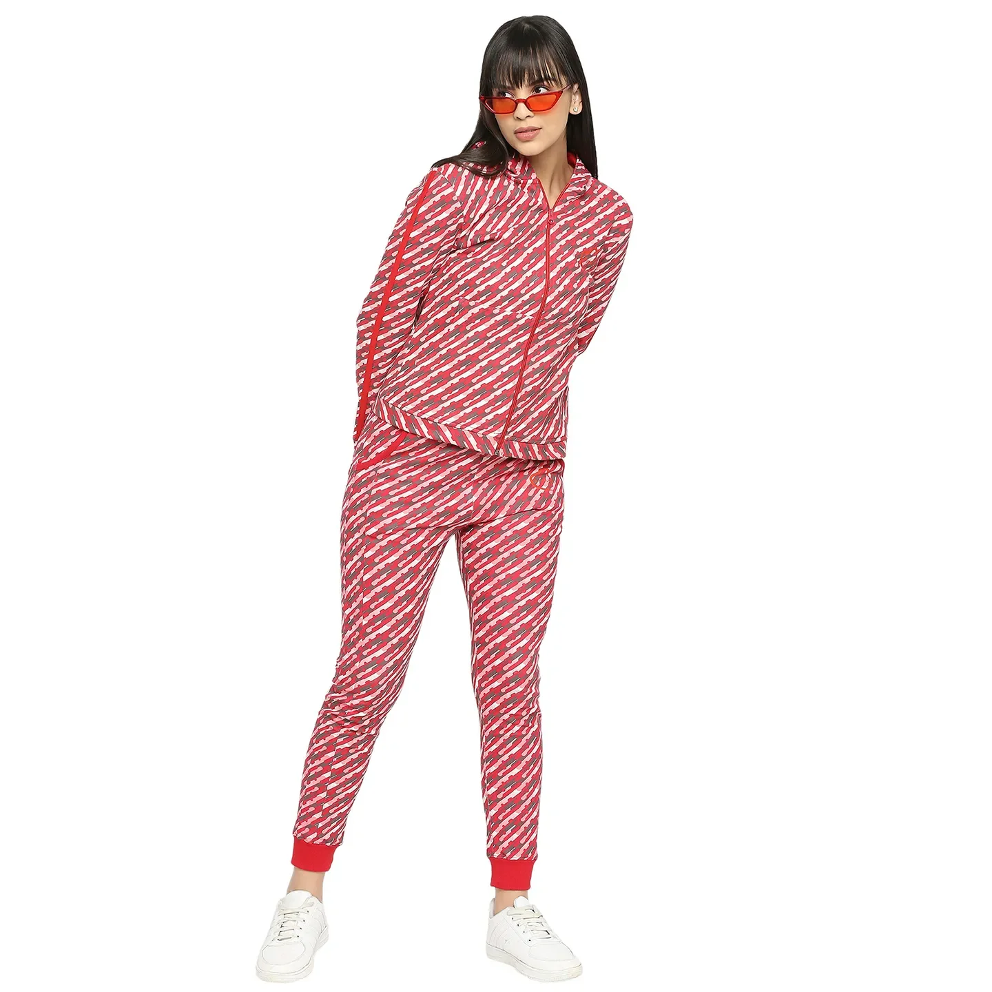 Red Slim Fit  Long Sleeves Women's Hoodie by Being Human Clothing - Image 6