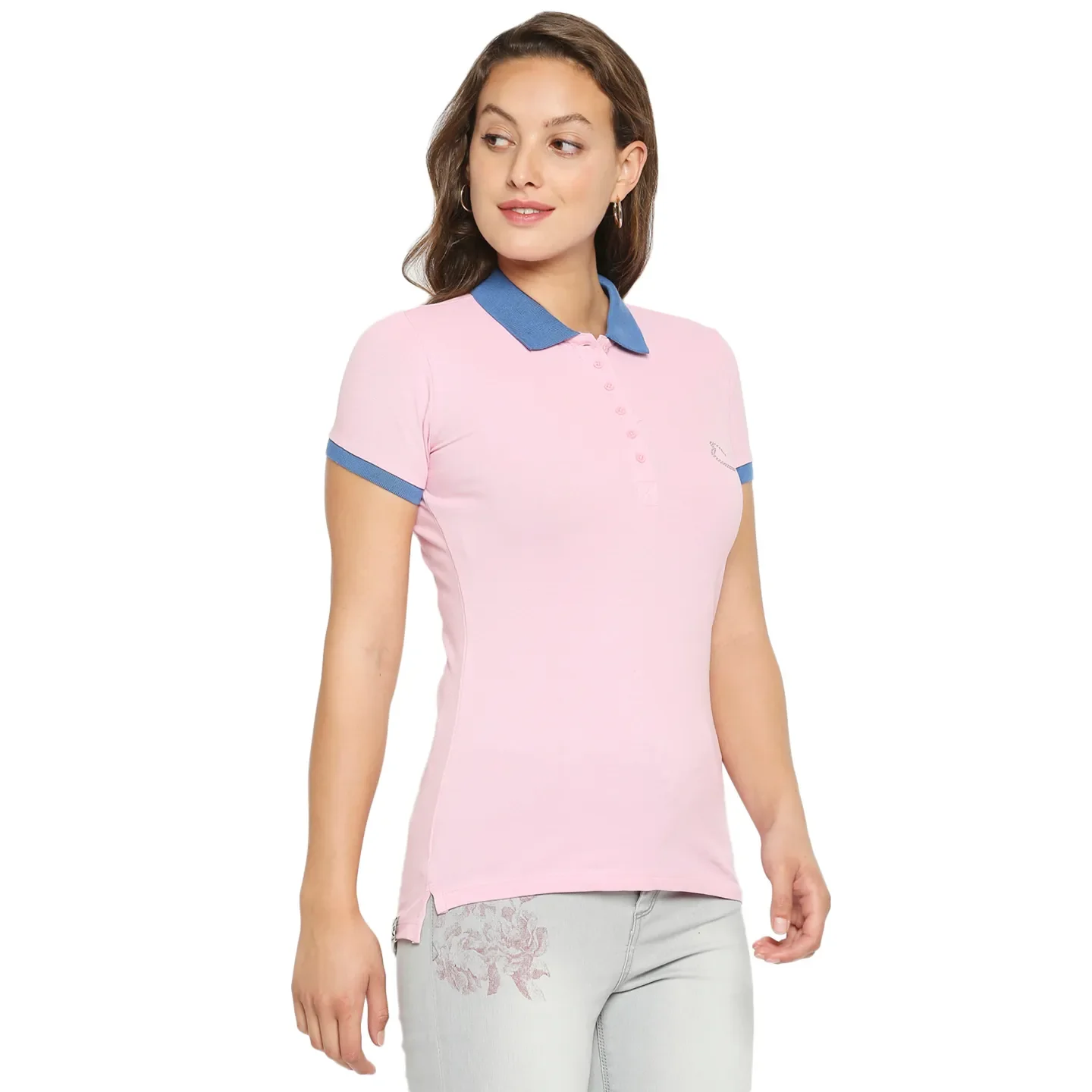Pink Slim Fit Women's Cotton T-Shirt By Being Human Clothing - Image 3
