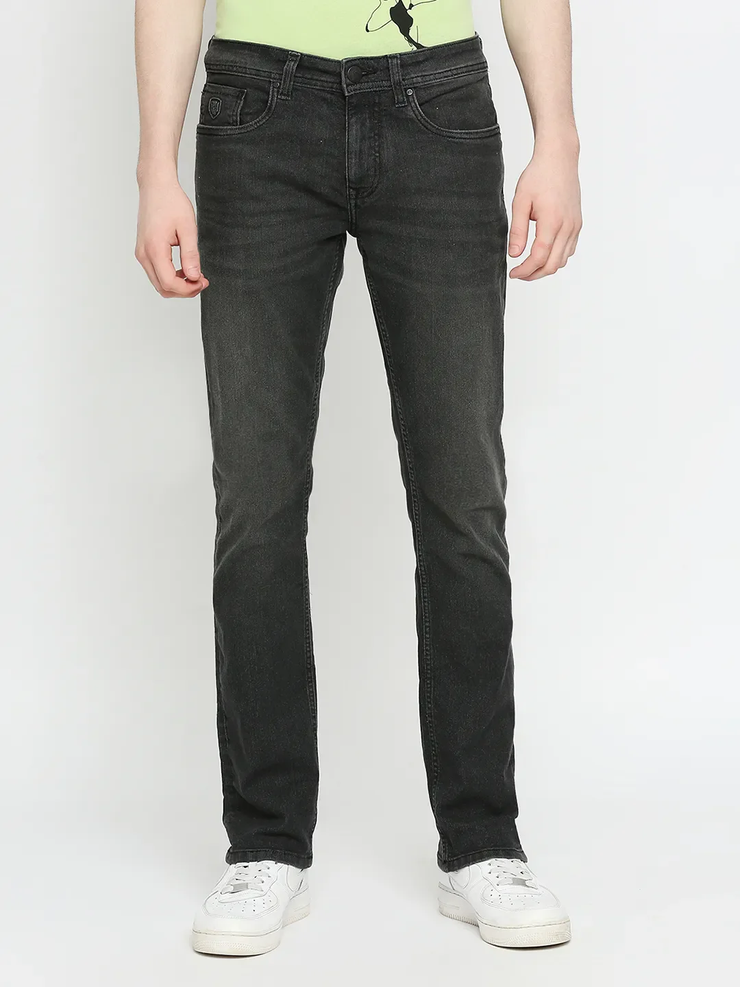 Black Slim Straight Fit Men's Denims by Being Human Clothing