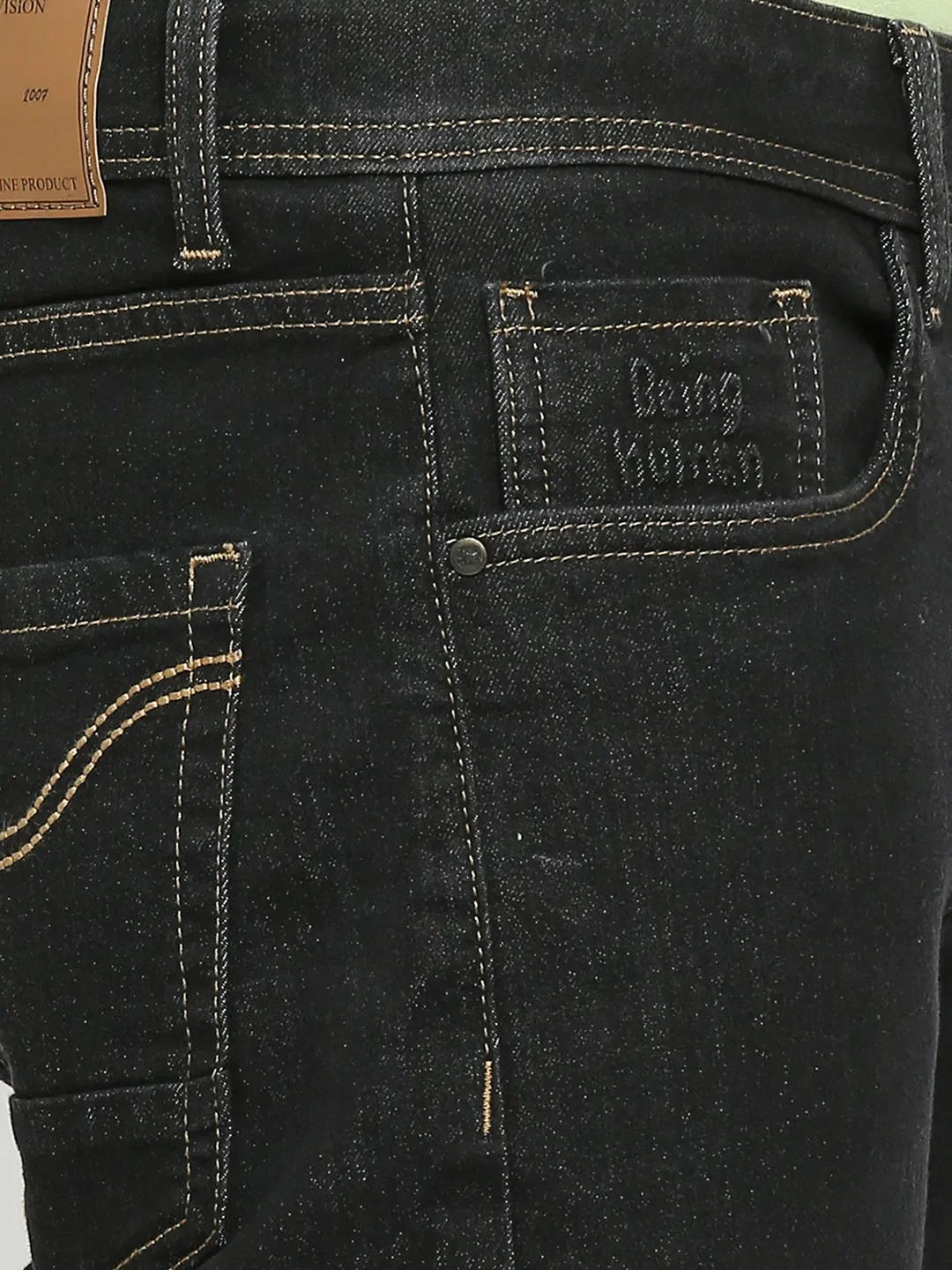 Black Slim Straight Fit Men's Denims by Being Human Clothing - Image 5