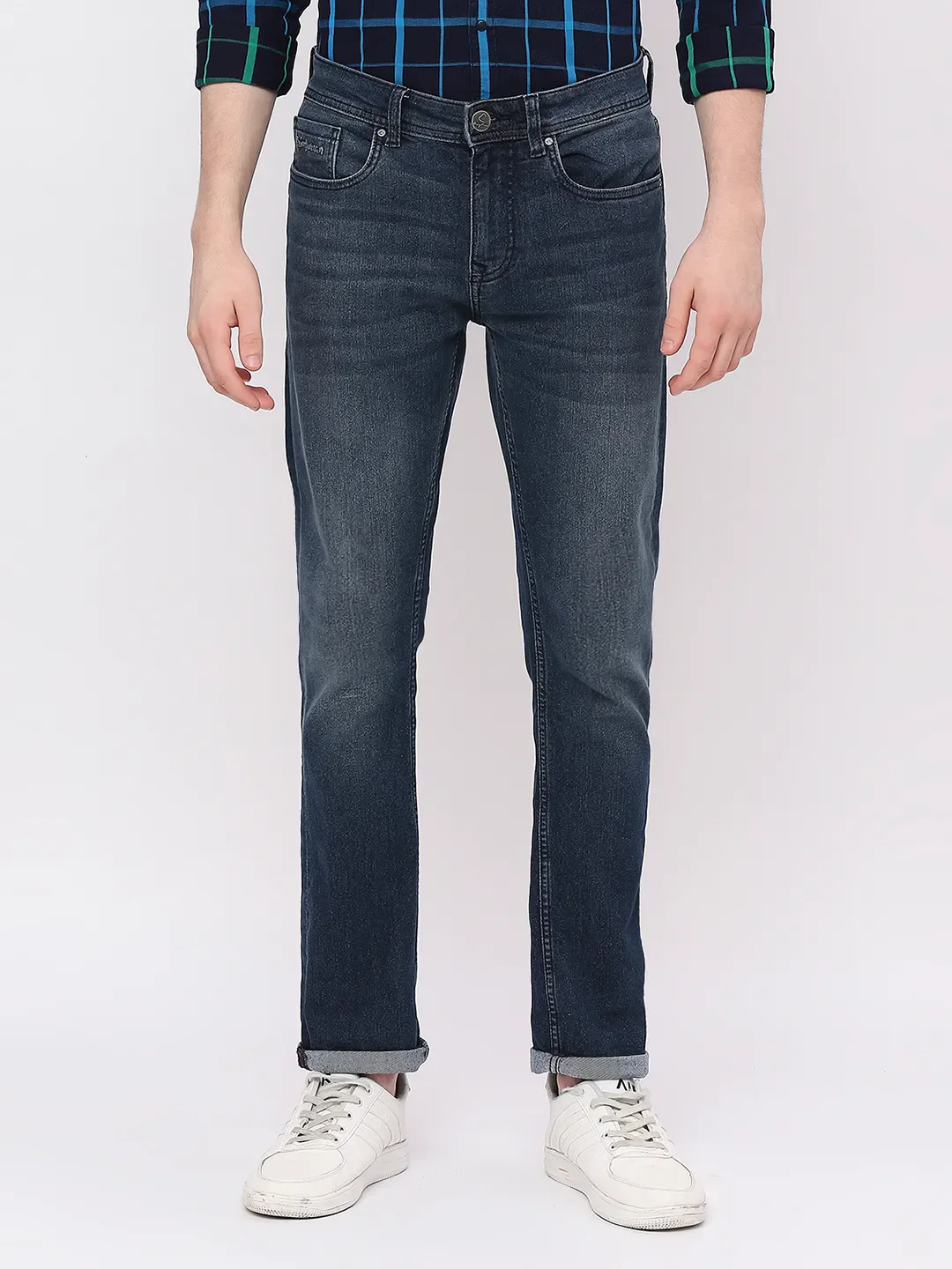 Blue Slim Straight Fit Men's Denims by Being Human Clothing