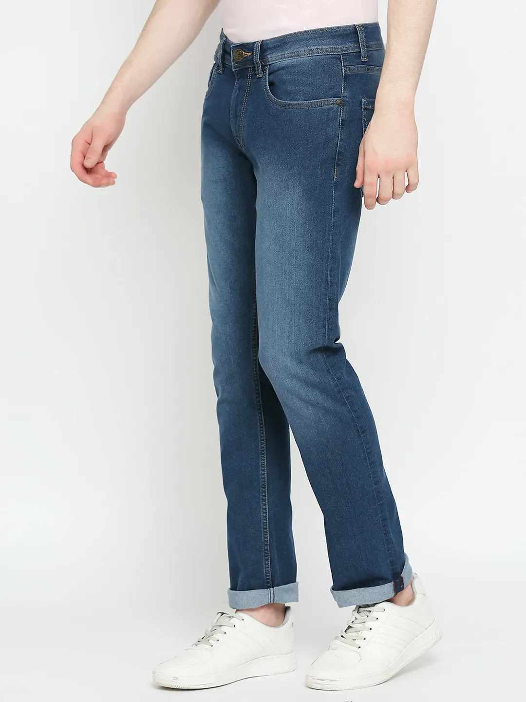 Blue Slim Straight Fit Men's Denims by Being Human Clothing - Image 2